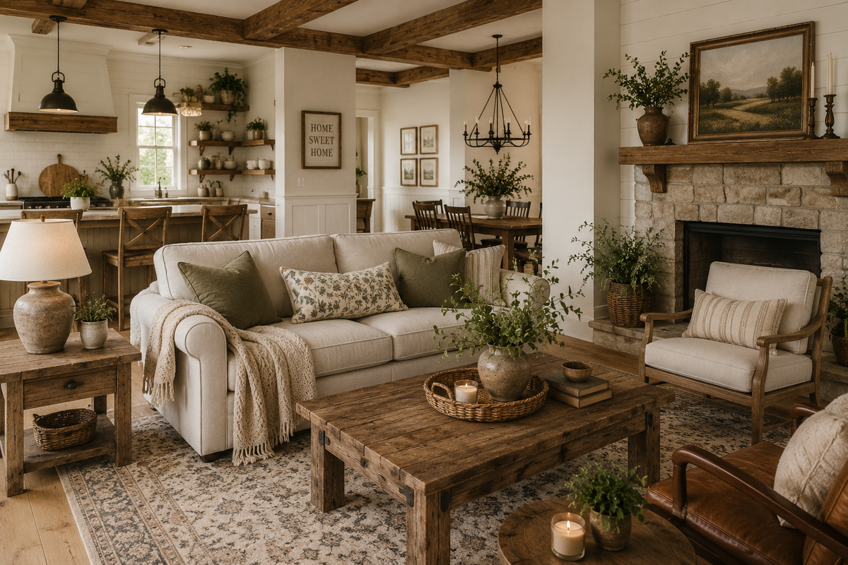 Incorporating Rustic Elements Into a Modern Farmhouse Interior