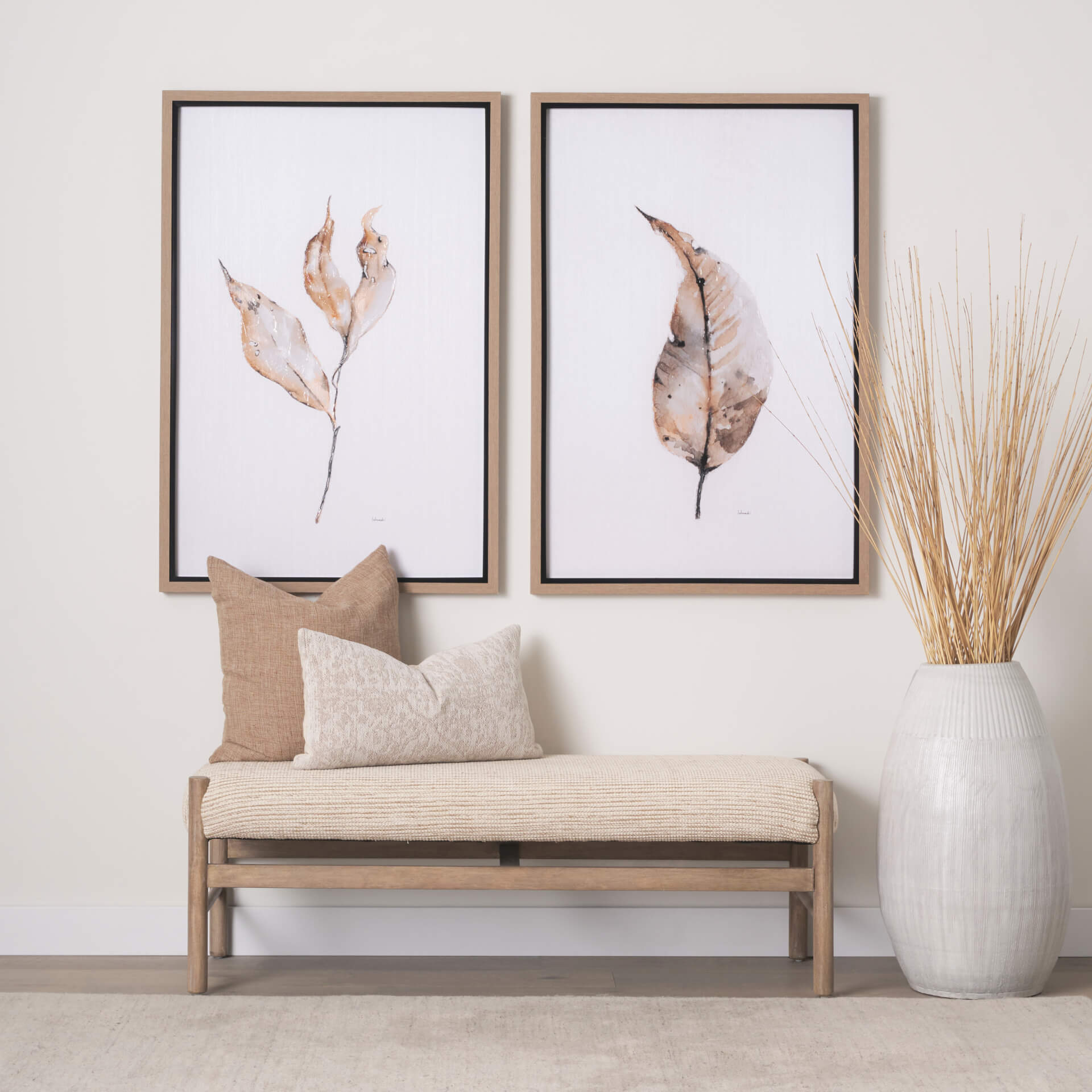 Tadi Mango Wood Upholstered Bench