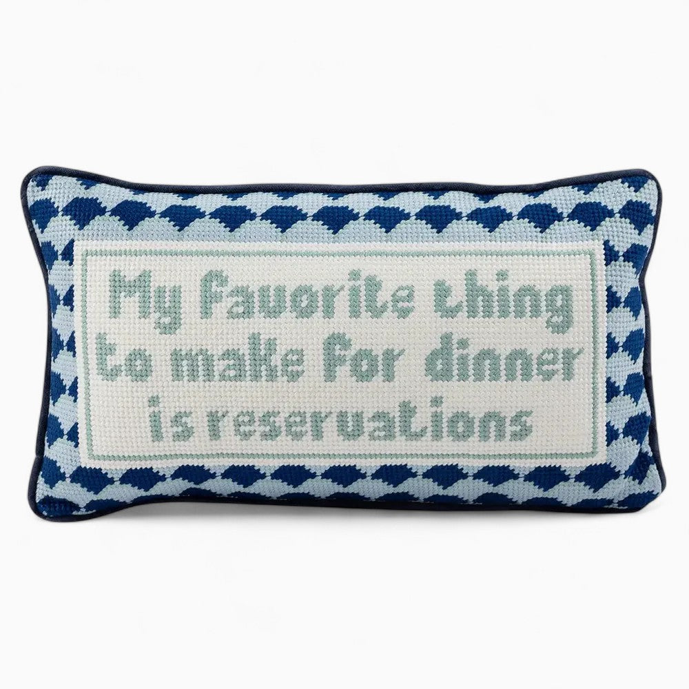 Reservations Needlepoint Pillow