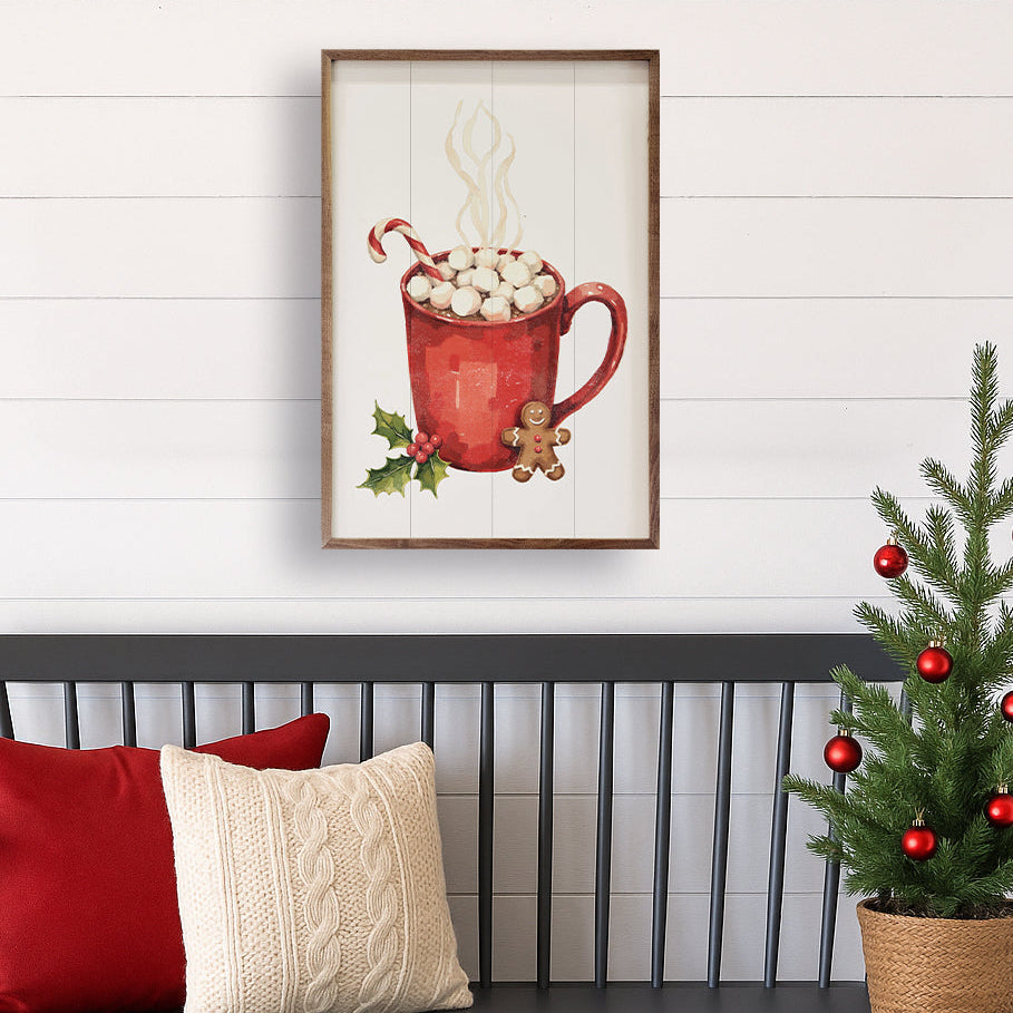 Christmas Hot Cocoa Wood Framed Print