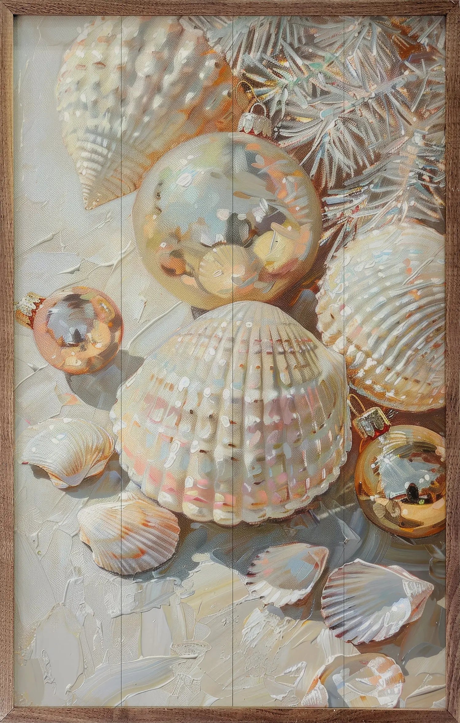 Christmas Shells Wood Framed Print