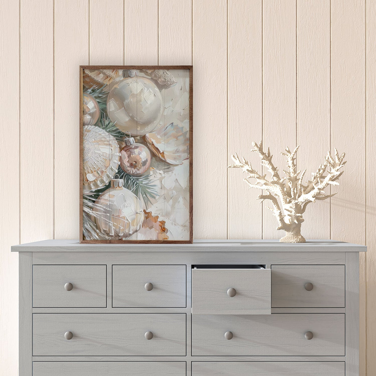 Christmas Shells II Wood Framed Print