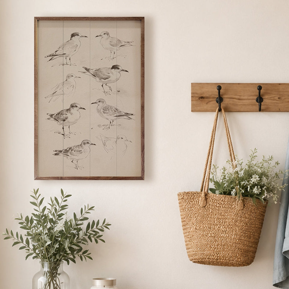 Coastal Shorebird Studies Wood Framed Print
