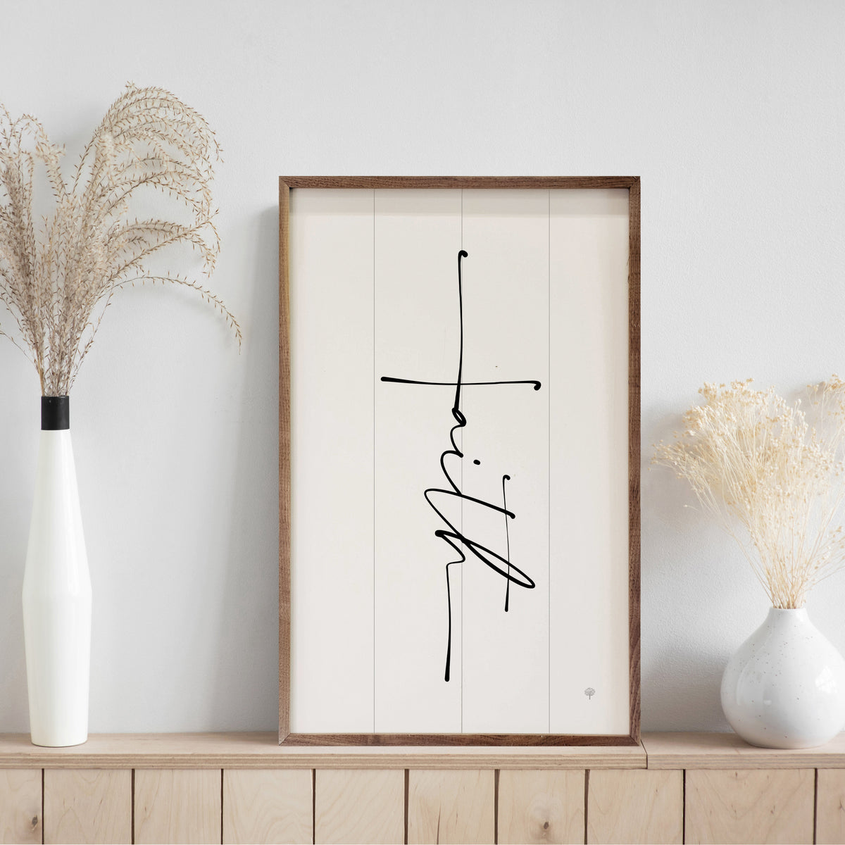 Faith Cross Wood Framed Print