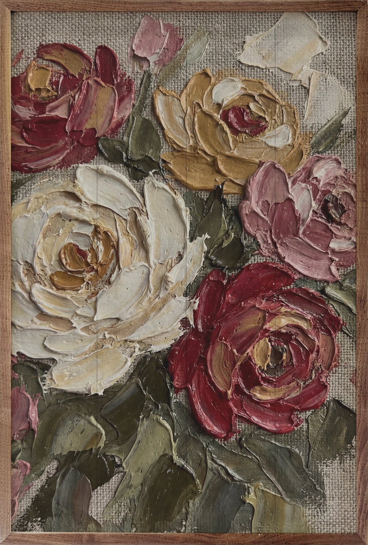 Heirloom Floral Cluster Wood Framed Print
