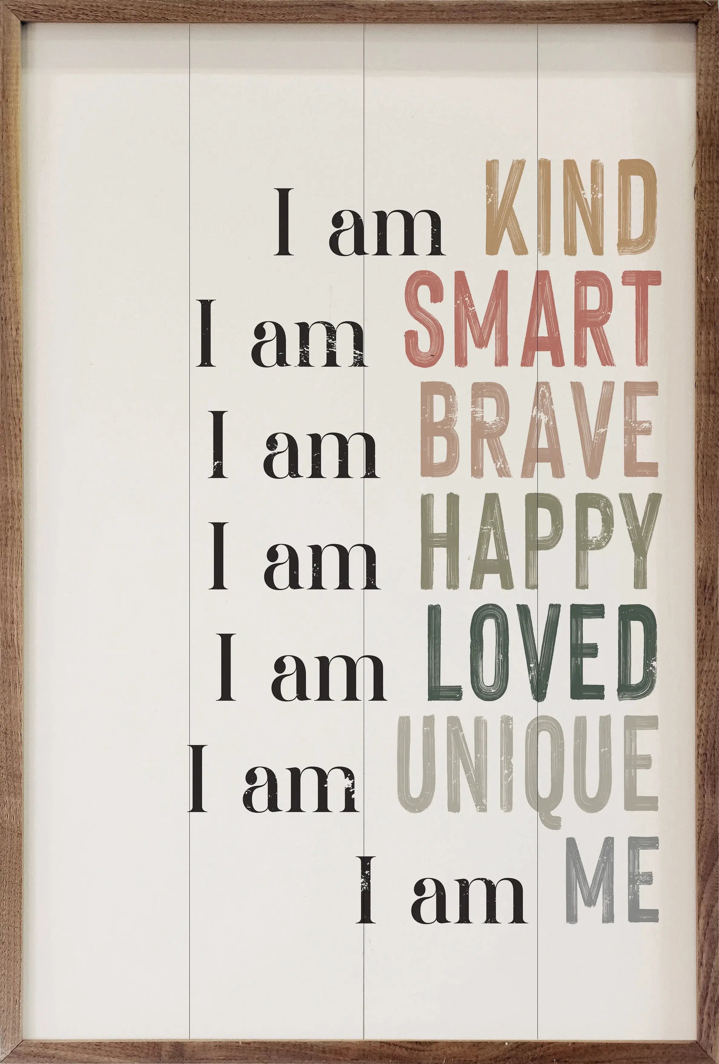 I Am Watercolor Wood Framed Print
