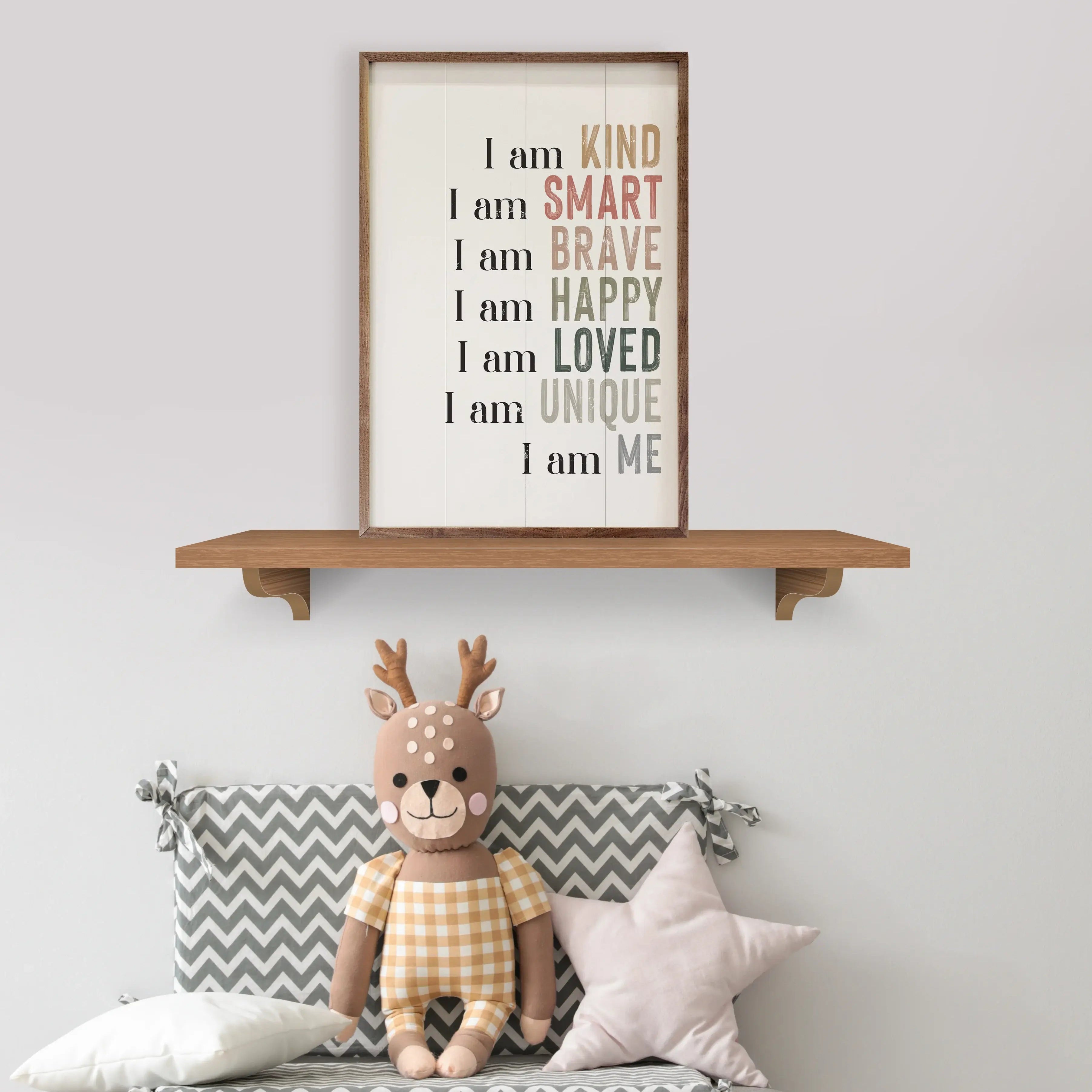I Am Watercolor Wood Framed Print