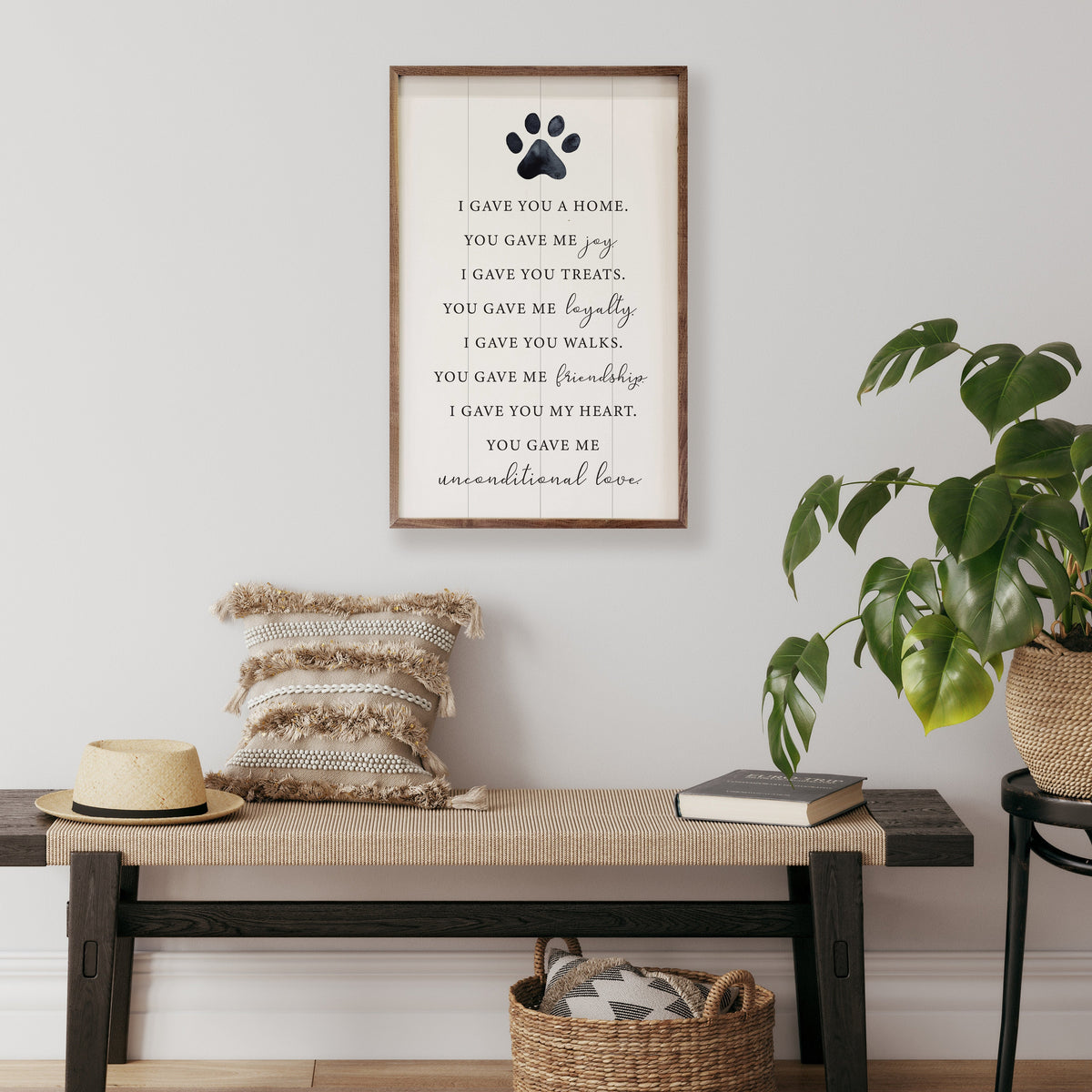 I Gave You A Home Paw White Wood Framed Print