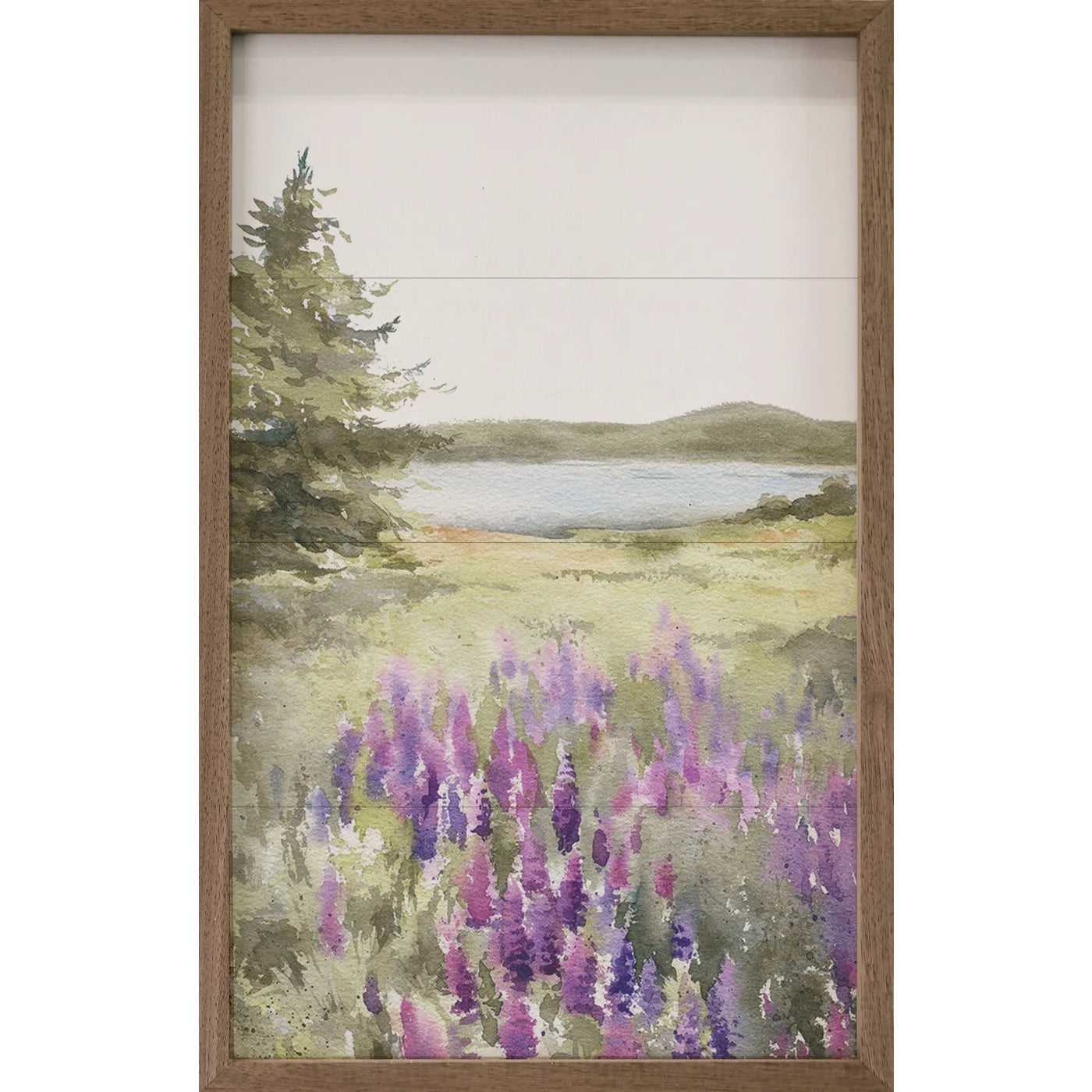 Lupines Along Lake Tahoe Wood Framed Print