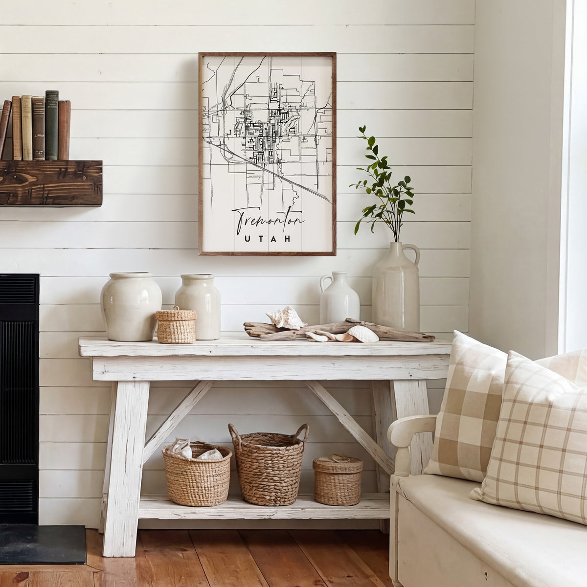 Personalized City State Coordinates Wood Framed Print