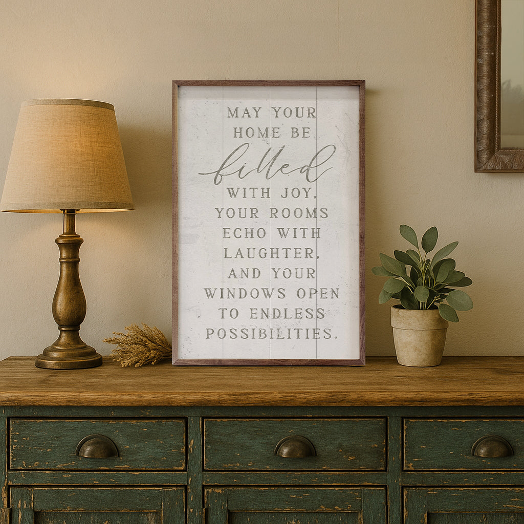 May Your Home Be Filled Wood Framed Print