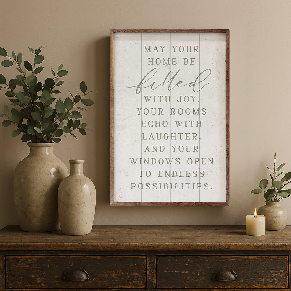 May Your Home Be Filled Wood Framed Print