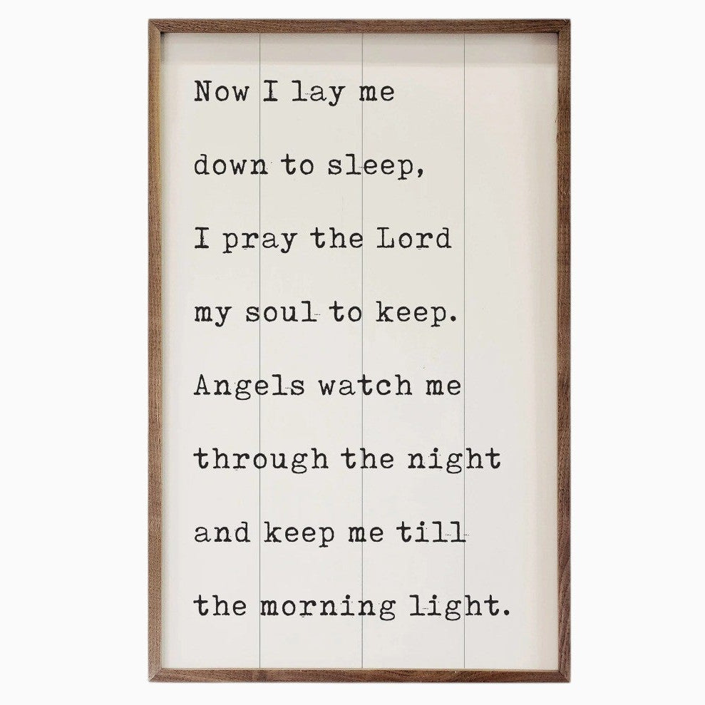 Now I Lay Me Down To Sleep White Wood Framed Print