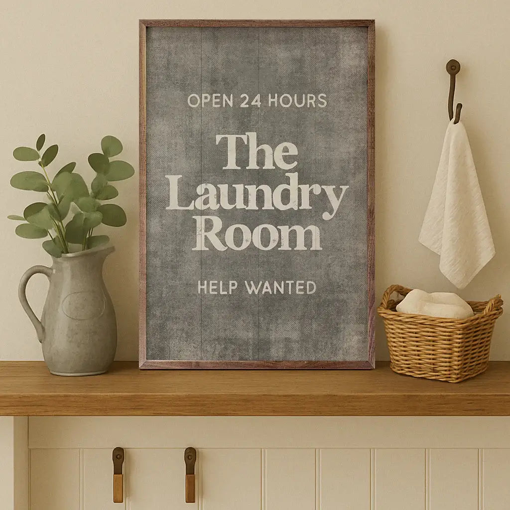 The Laundry Room Wood Framed Print