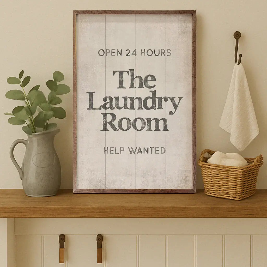 The Laundry Room Wood Framed Print