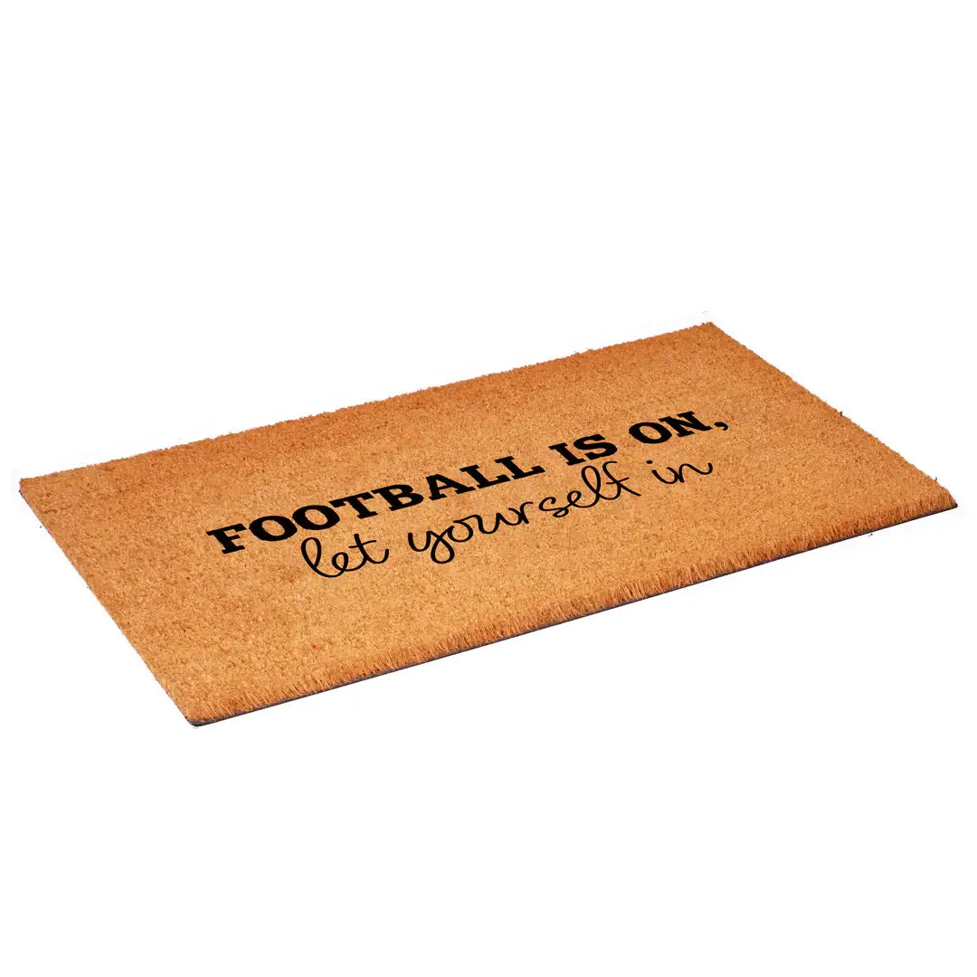 Football Is On Let Yourself In Doormat