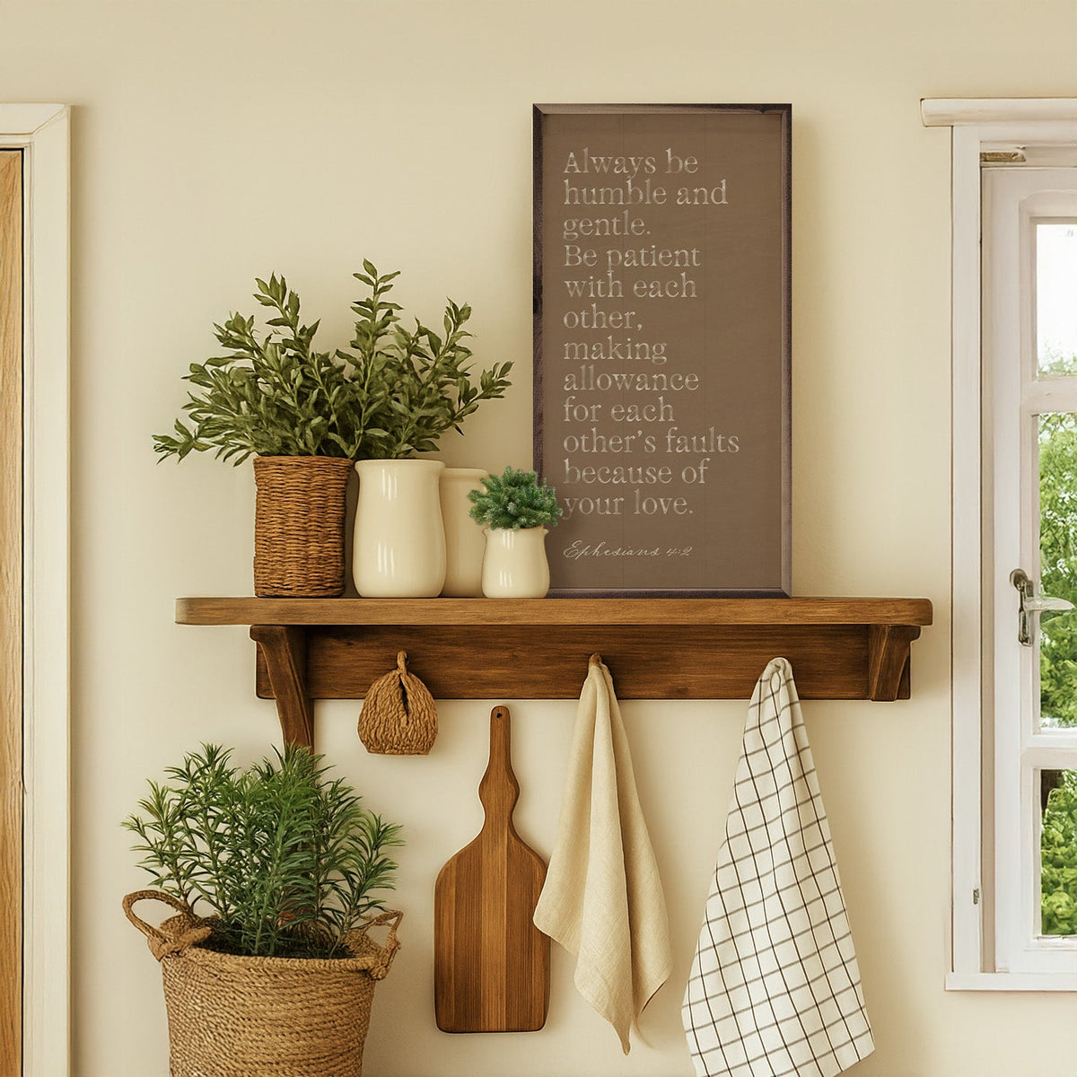Always Be Humble And Gentle Wood Framed Print