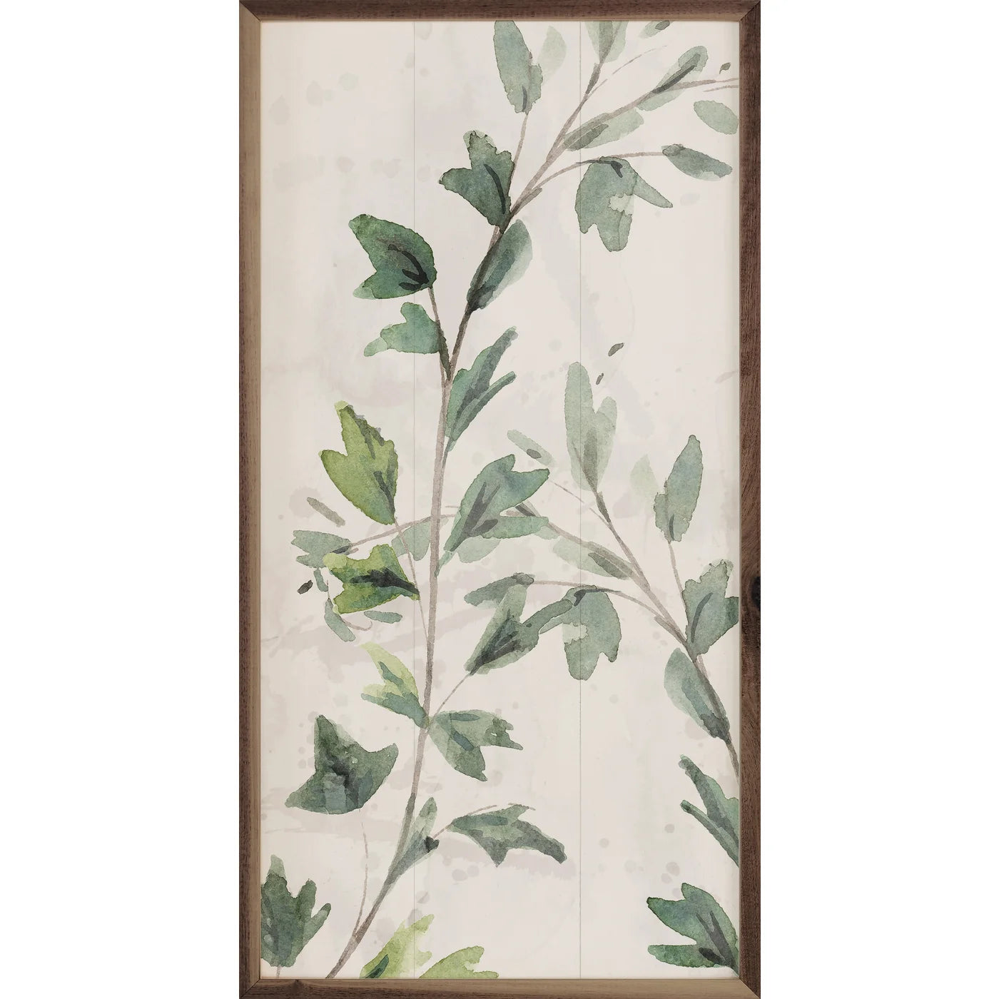 Botanical Panel 1 Two Vines By Nina Blue Wood Framed Print