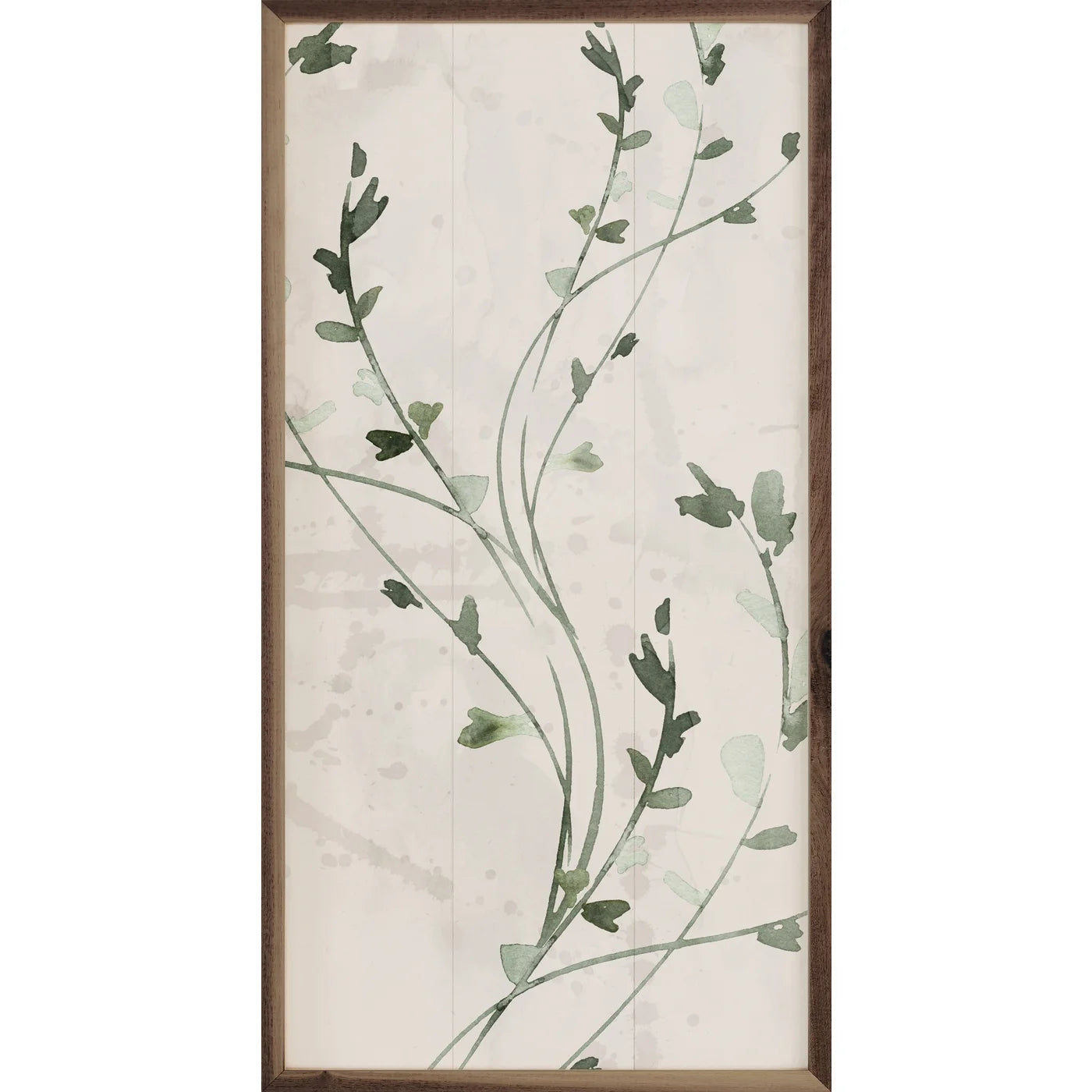 Botanical Panel 3 Thin Vines By Nina Blue Wood Framed Print