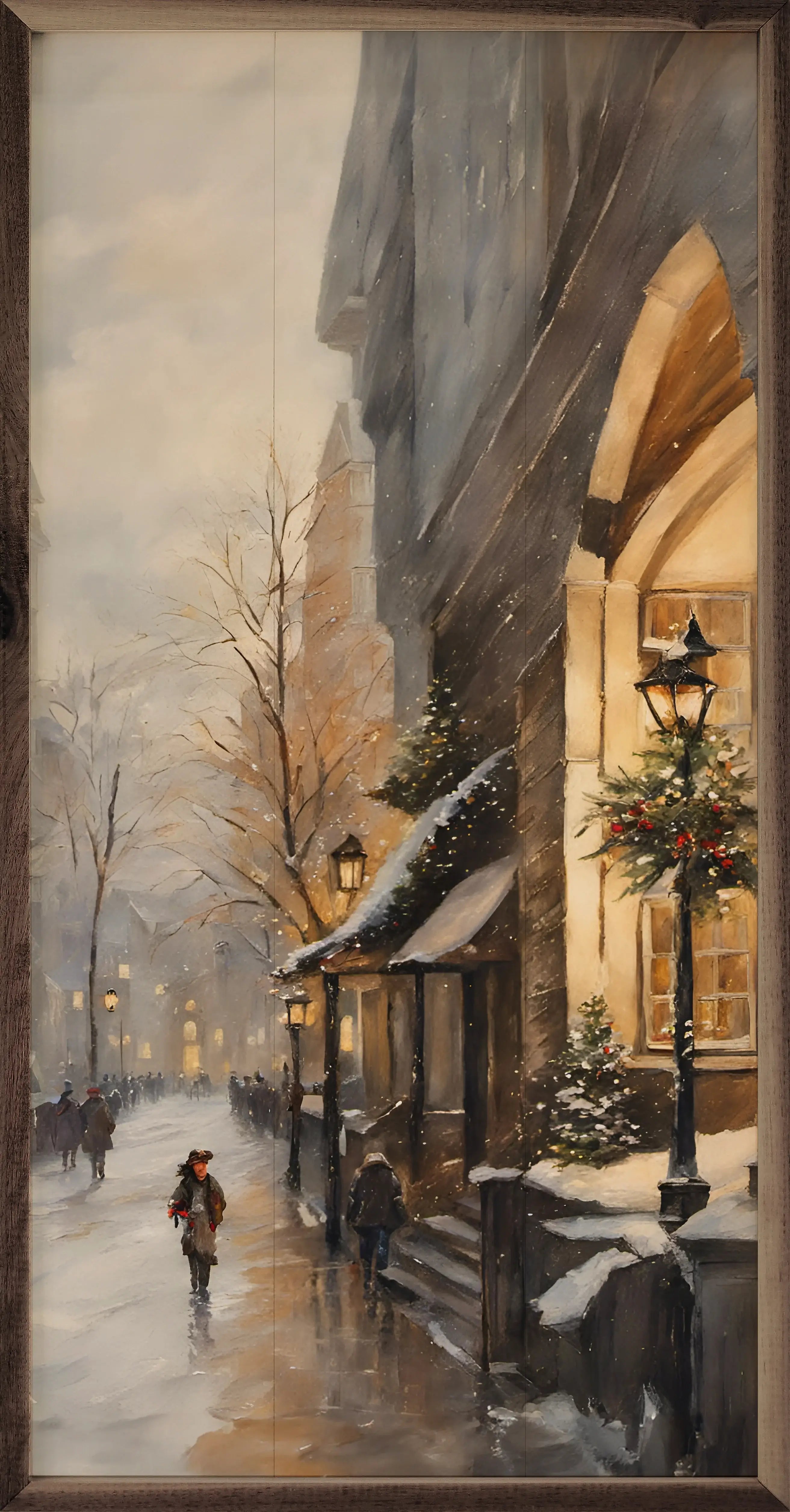 Christmas City Wood Framed Print