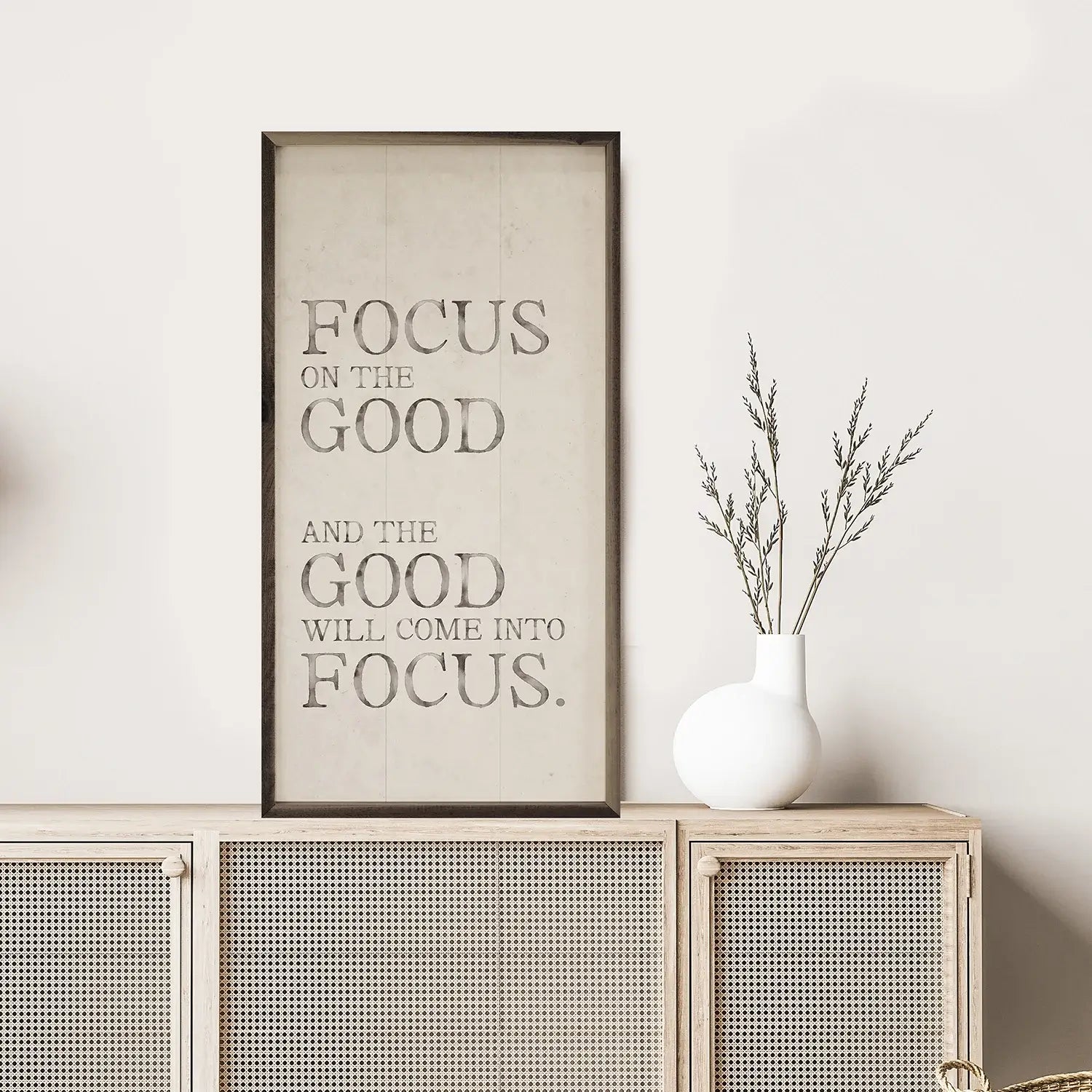 Focus On The Good Wood Framed Print