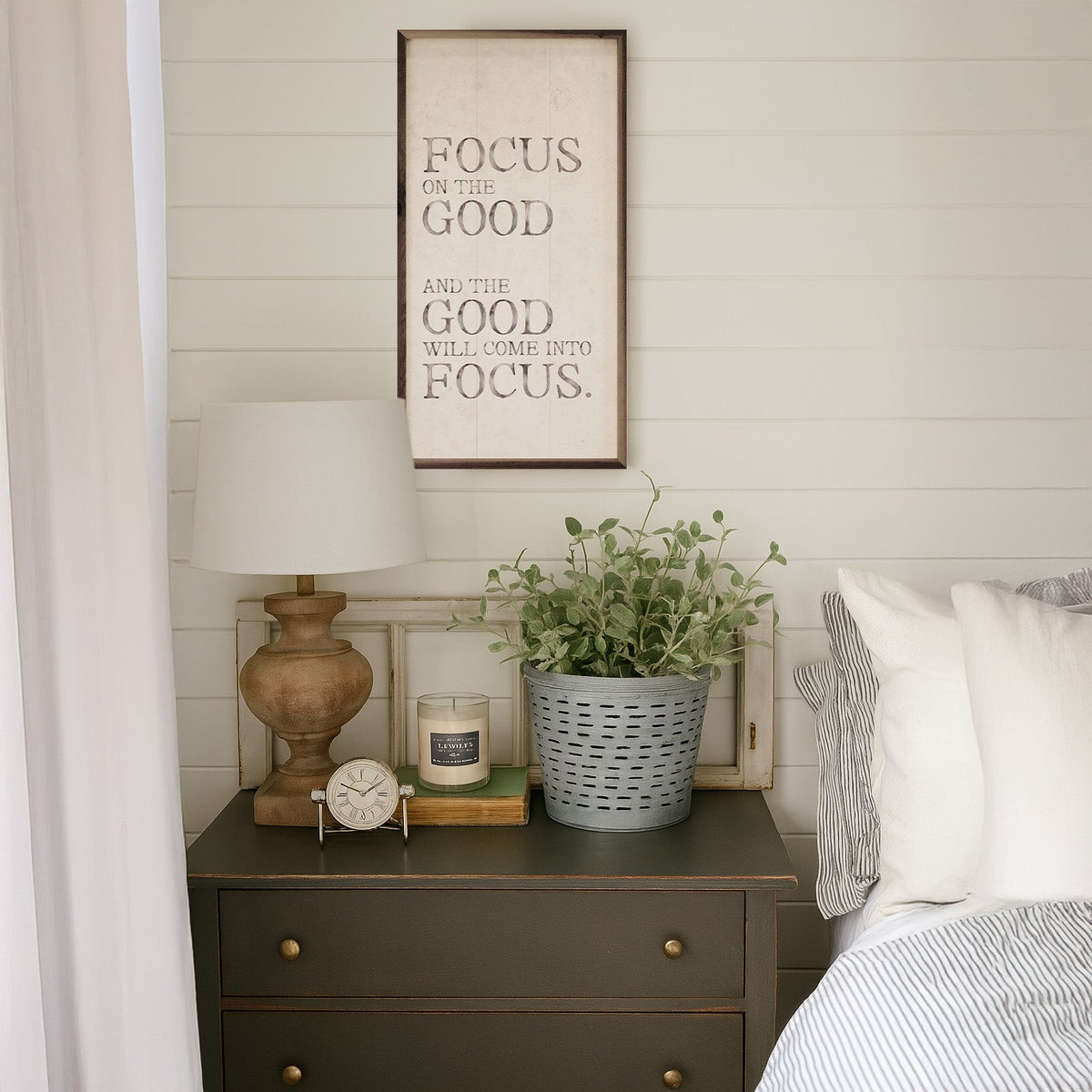 Focus On The Good Wood Framed Print