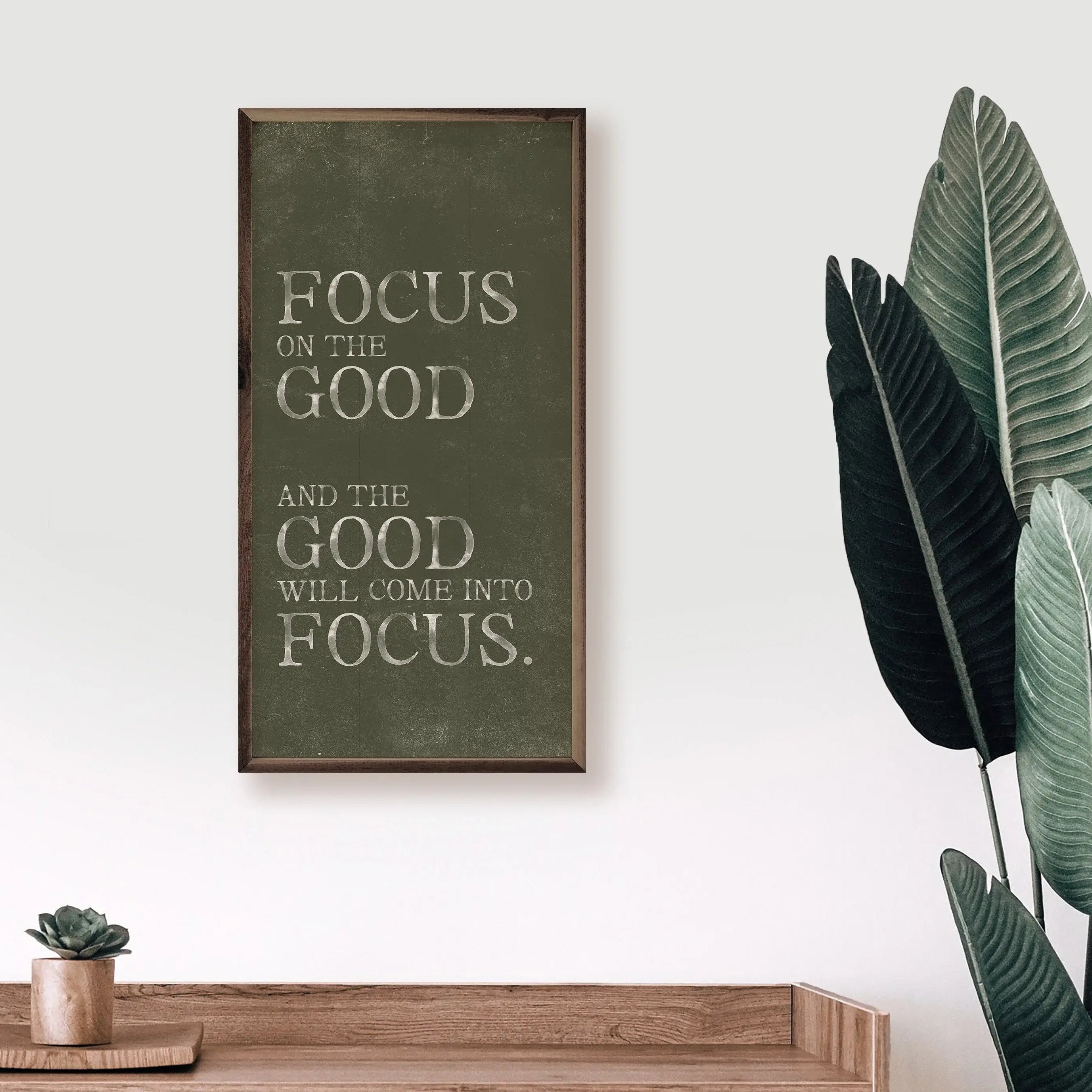 Focus On The Good Wood Framed Print