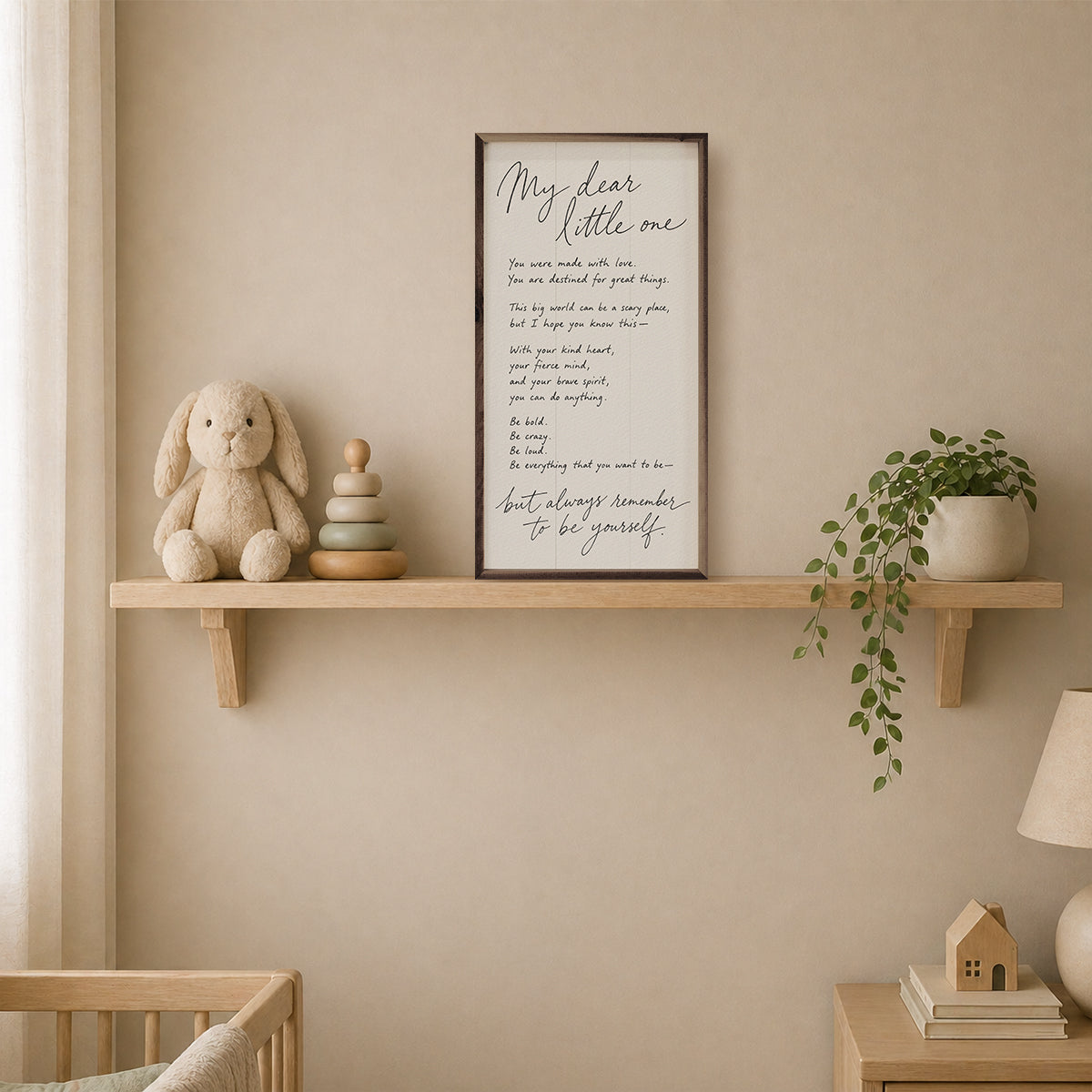 My Dear Little One Narrow Wood Framed Print