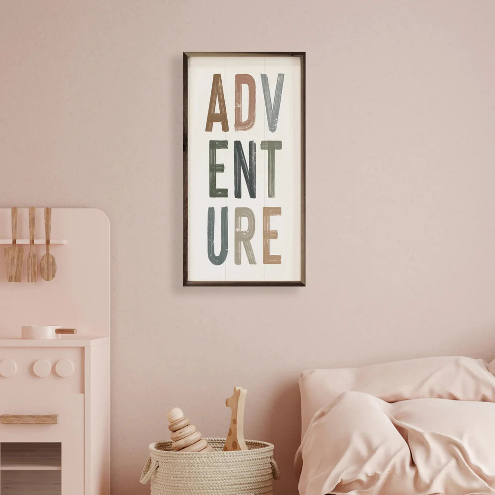 Neutral Adventure Wood Framed Print