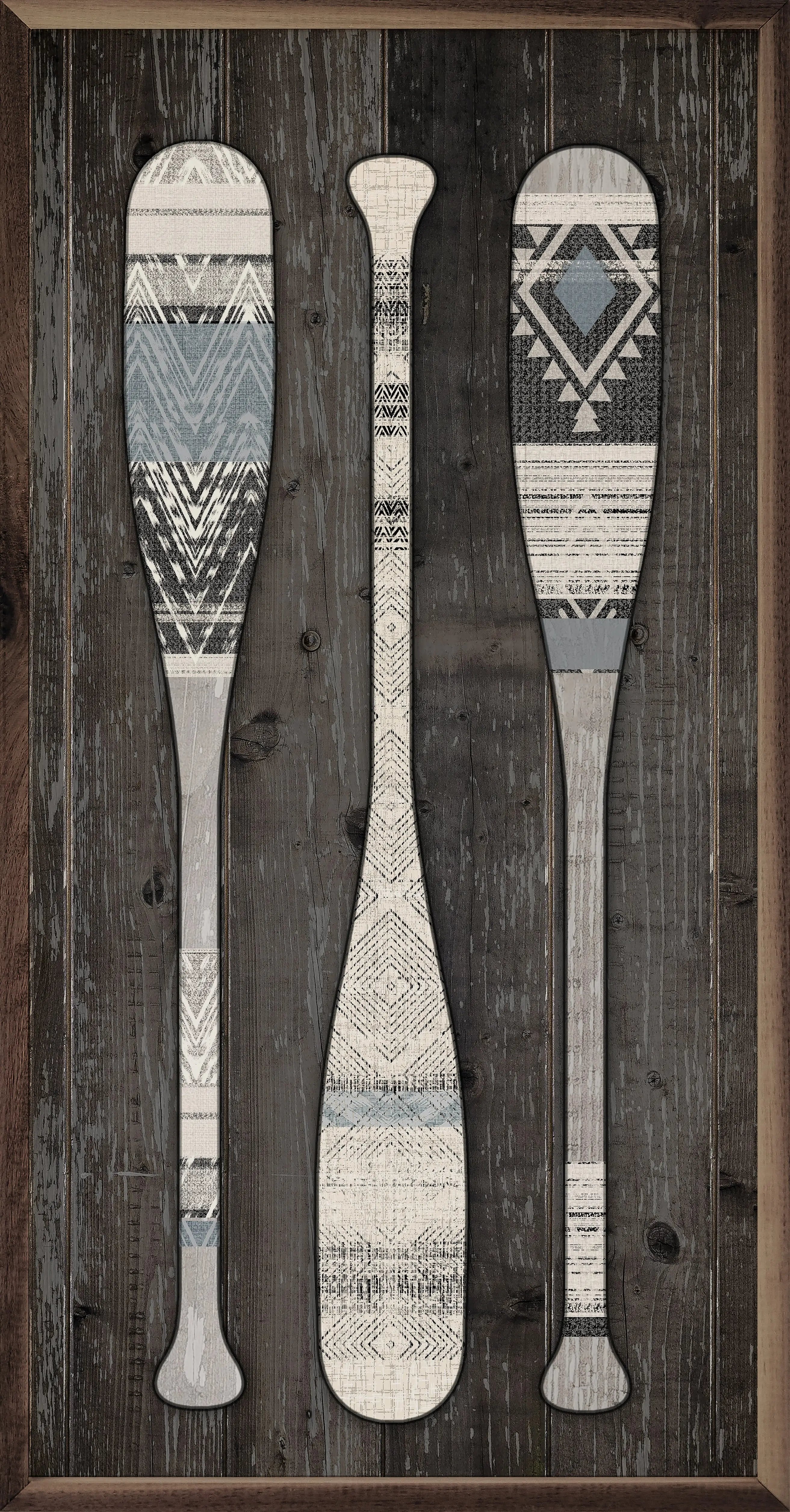 Lodge Oars Wood Framed Print
