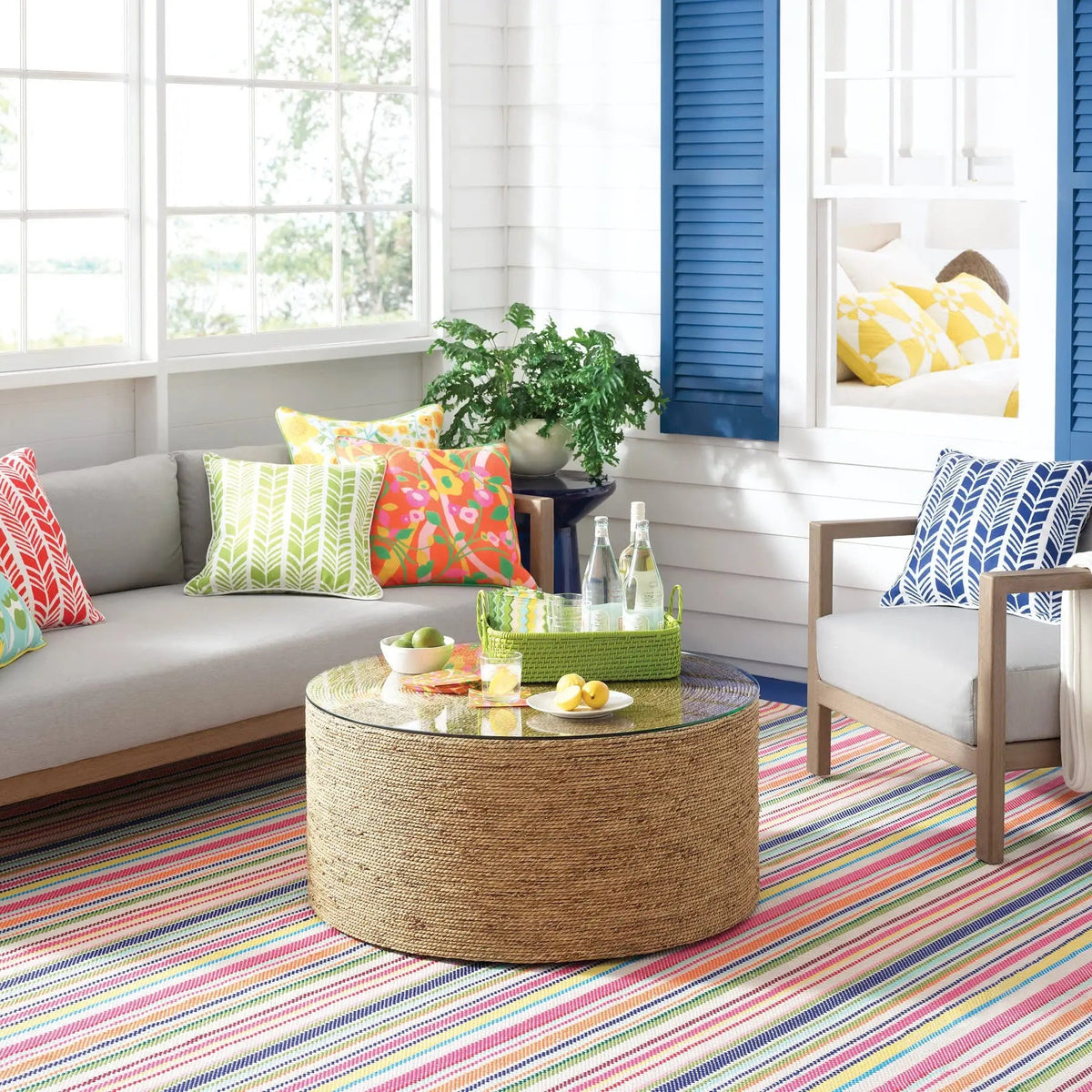 Summer Stripe Handwoven Indoor/Outdoor Rug