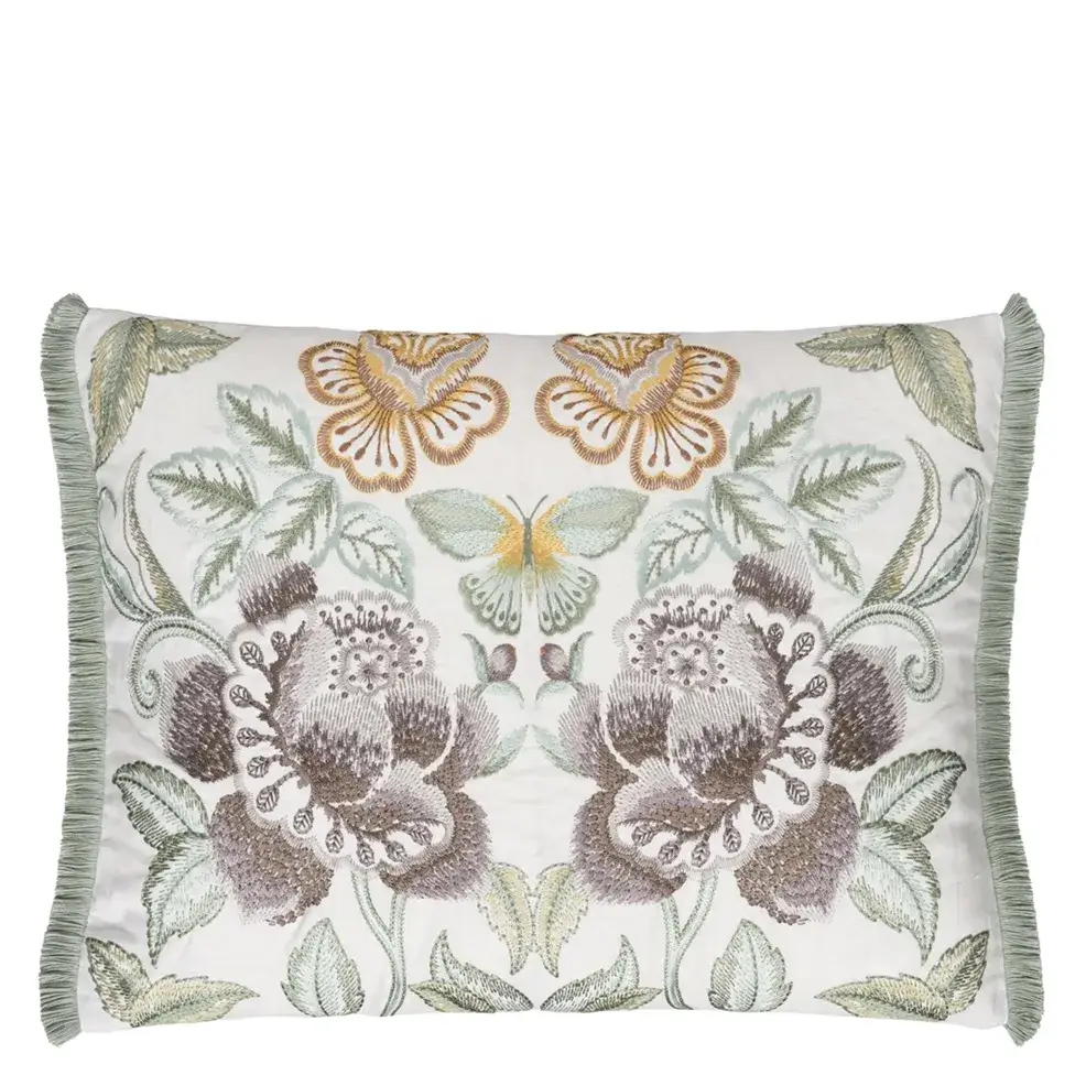 Isabella Embroidered Linen Decorative Pillow