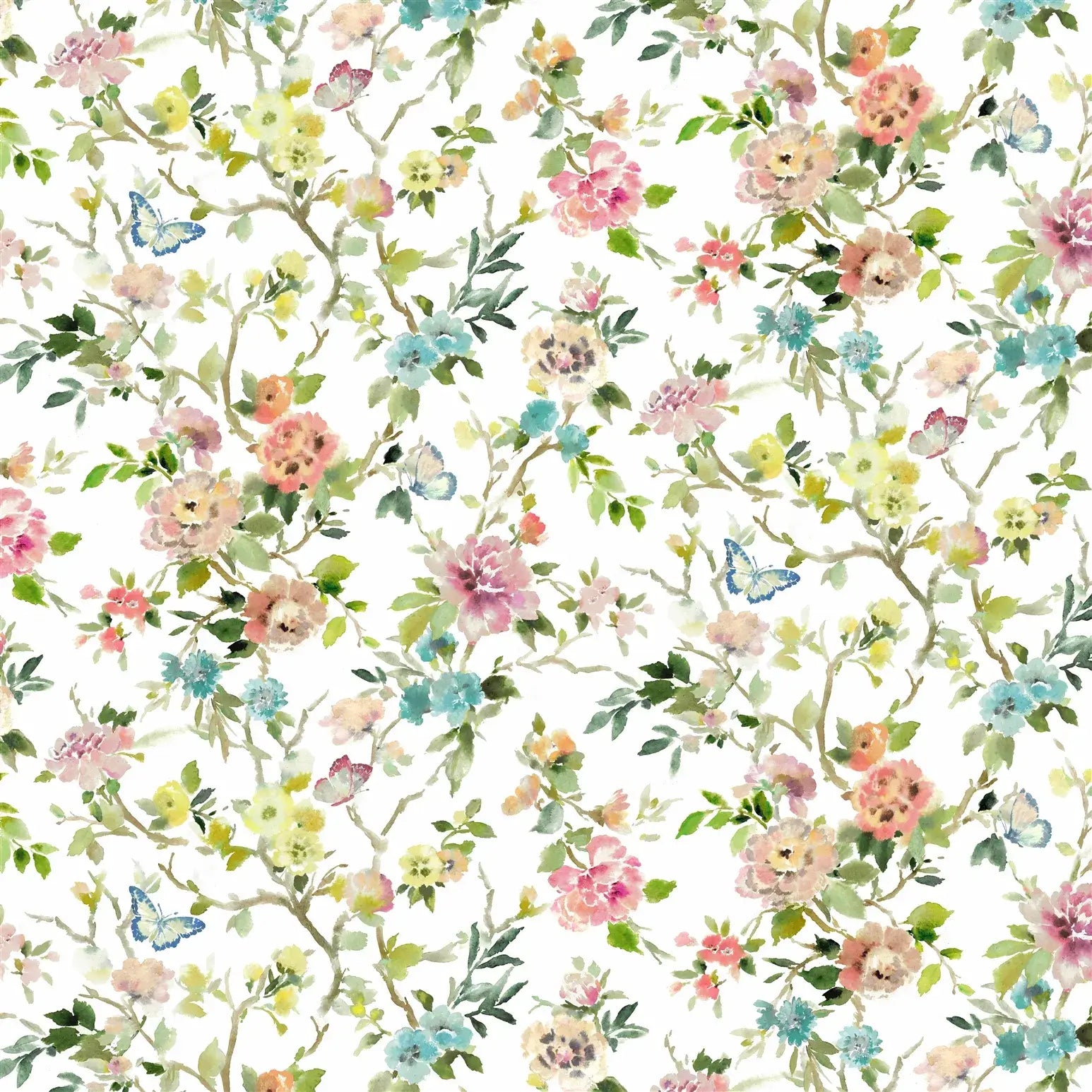 Fiore D'acqua Peony Shower Curtain