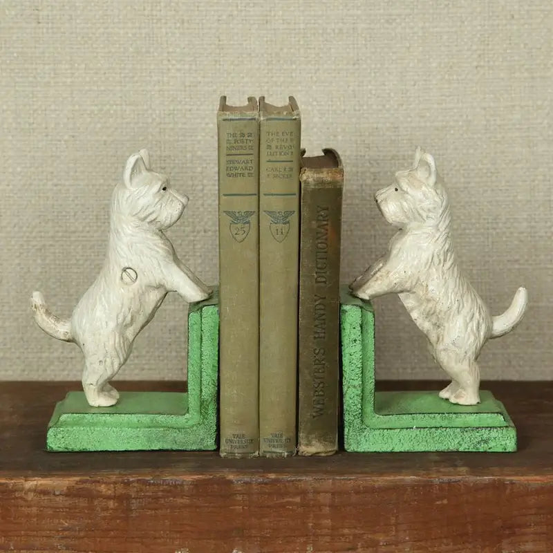 Standing Cast Iron Westie Bookends