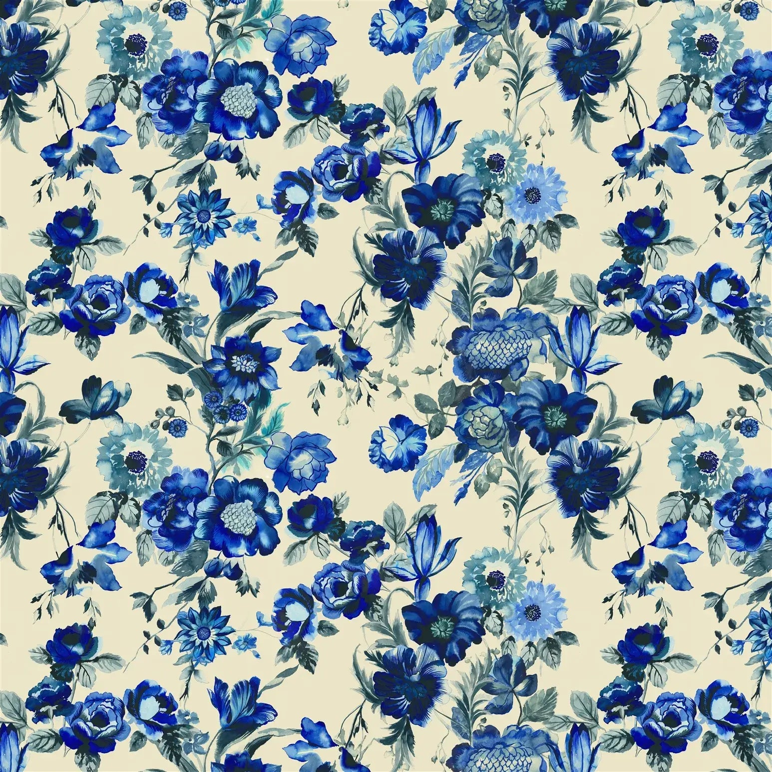 Hiragana Indigo Shower Curtain