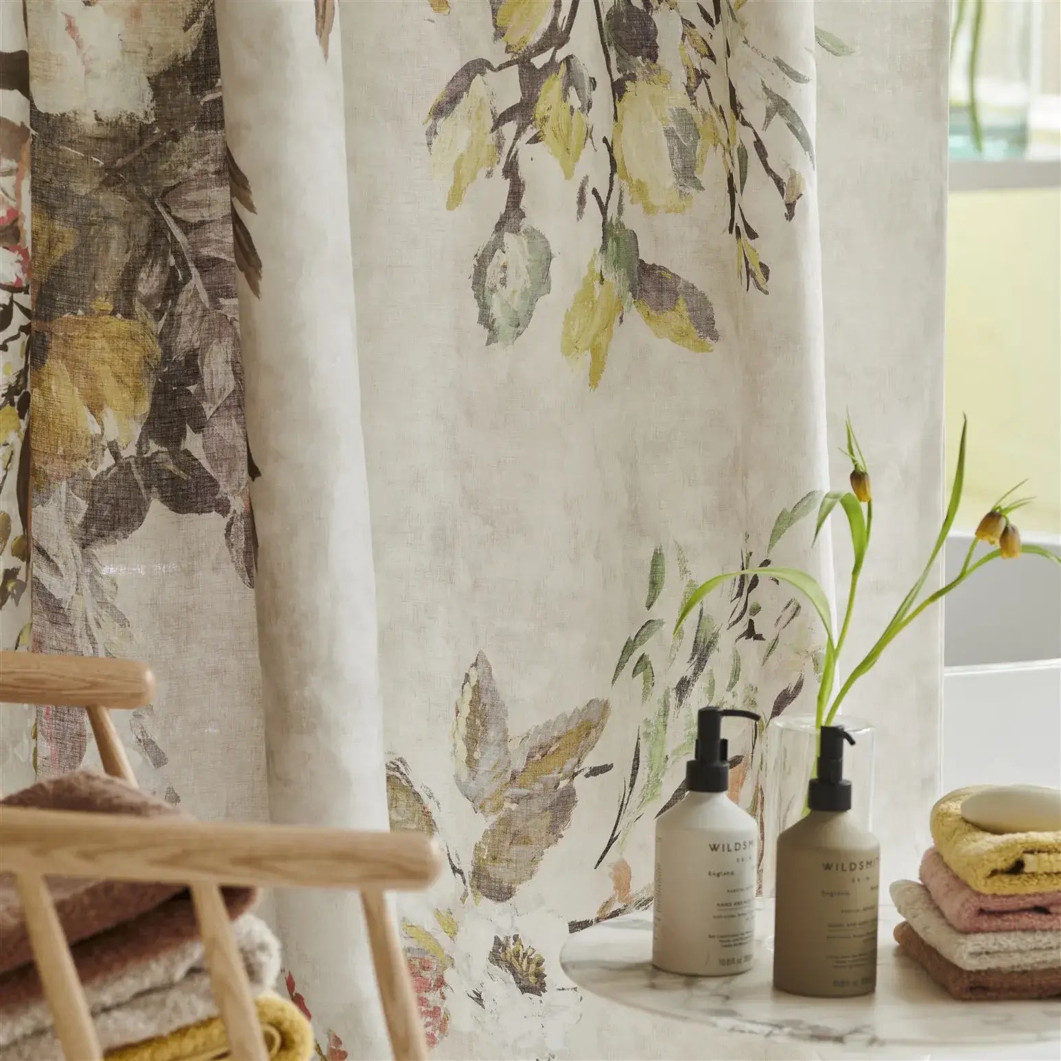 Margaretta Sepia Shower Curtain