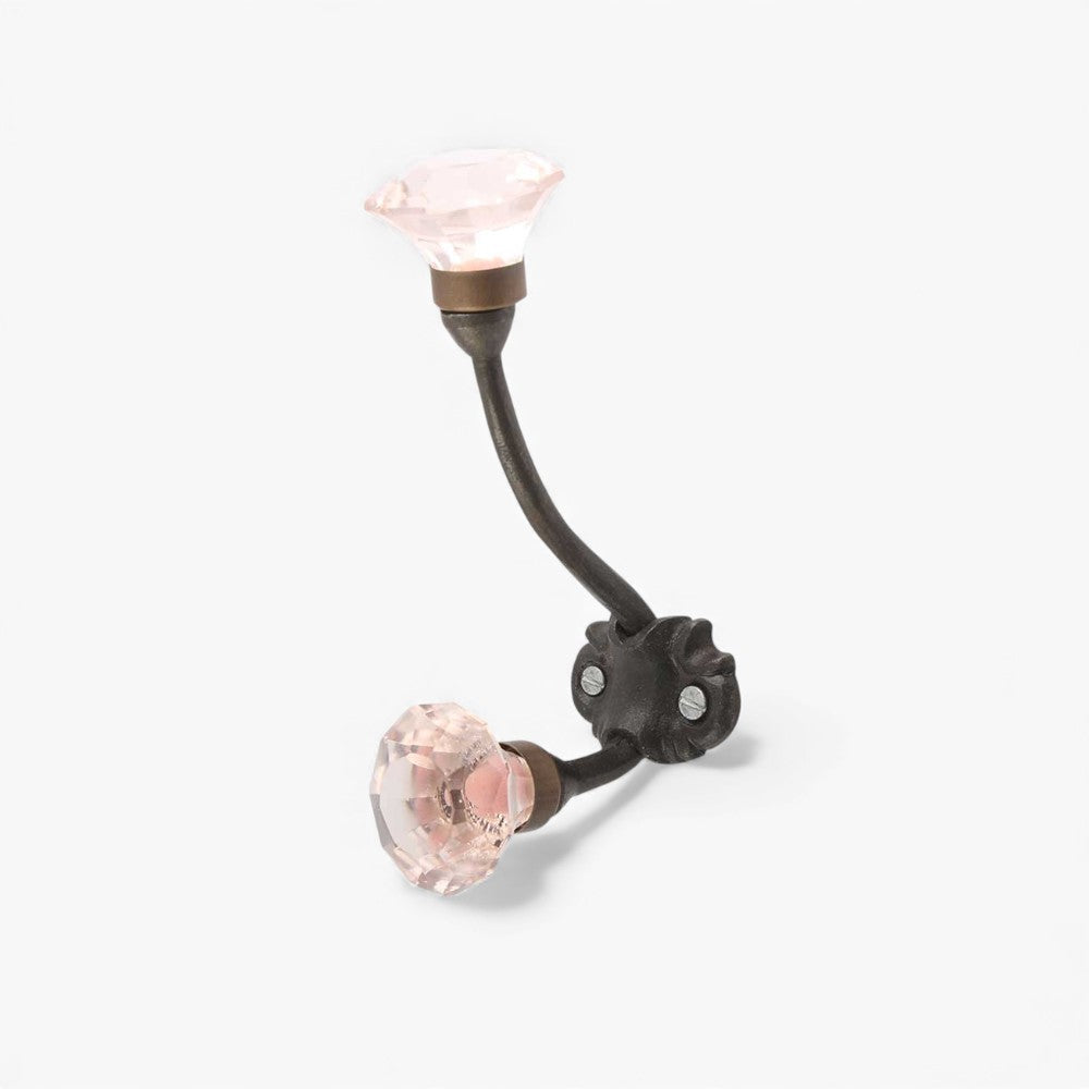 Pink Glass Knob Hook