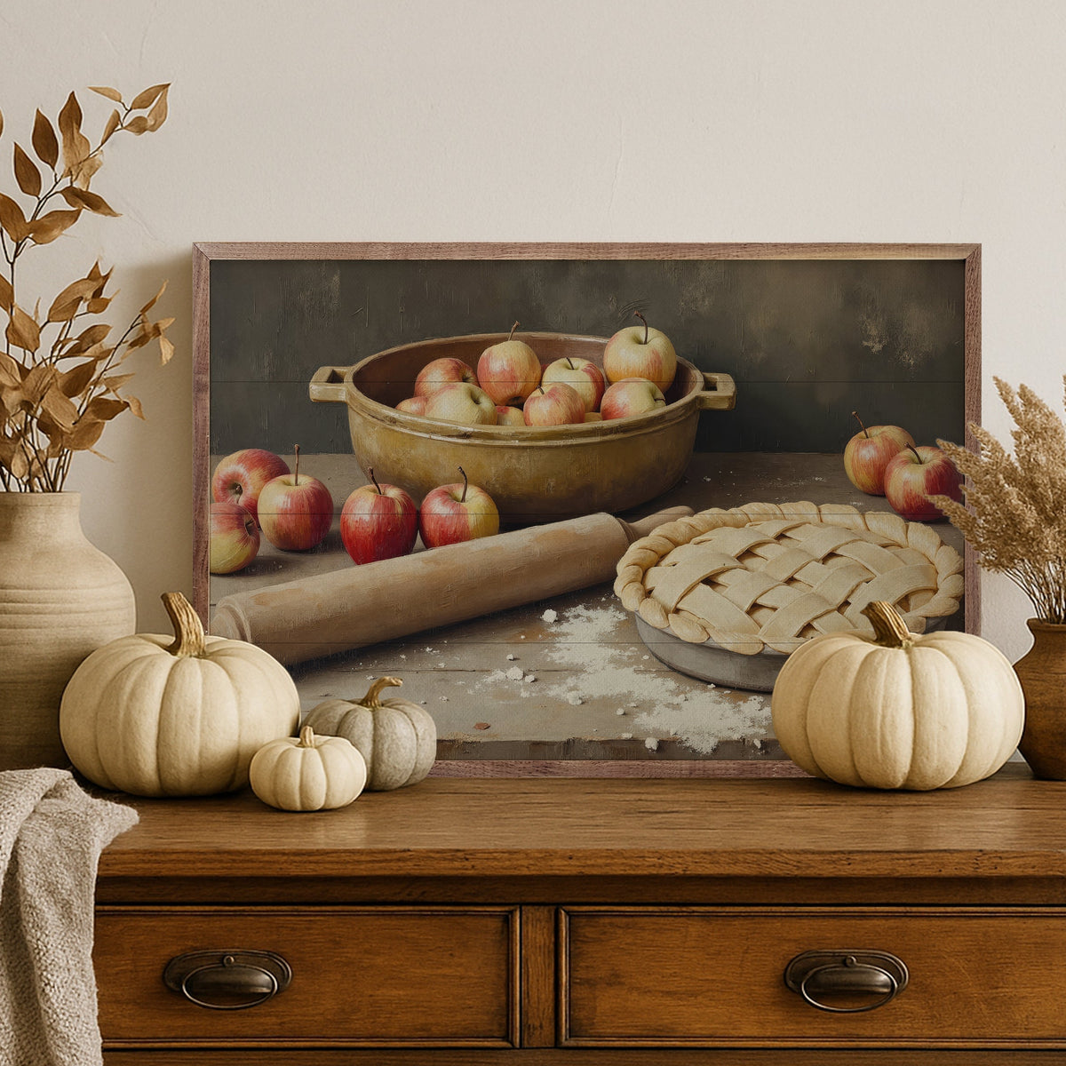 Apple Pie Baking Wood Framed Print