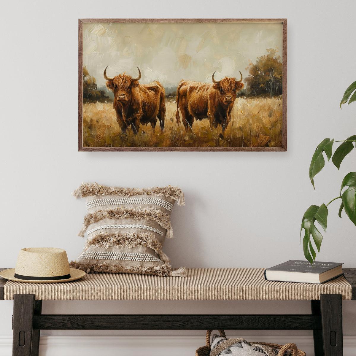 Couple Of Cows Wood Framed Print