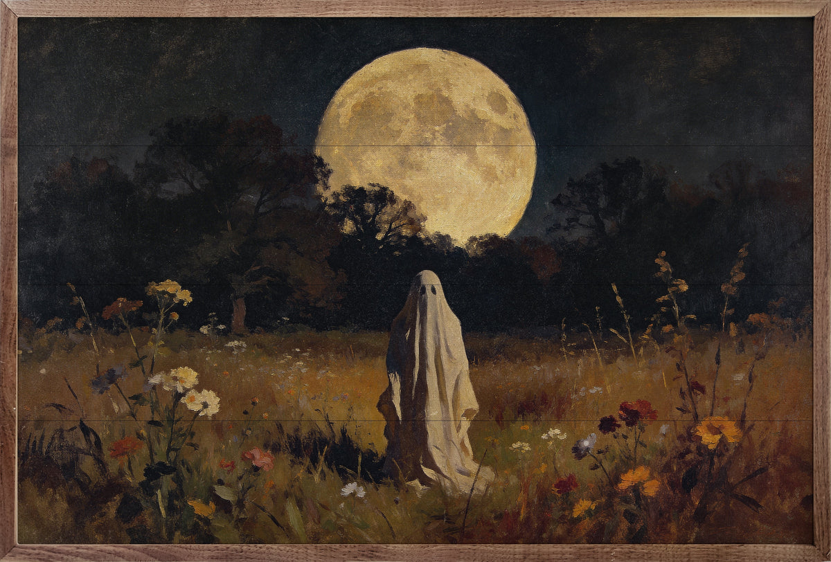 Ghost In The Pasture Wood Framed Print