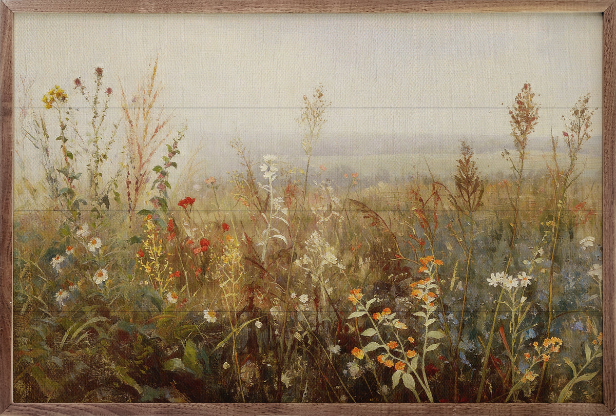 Open Meadow Bloom Wood Framed Print
