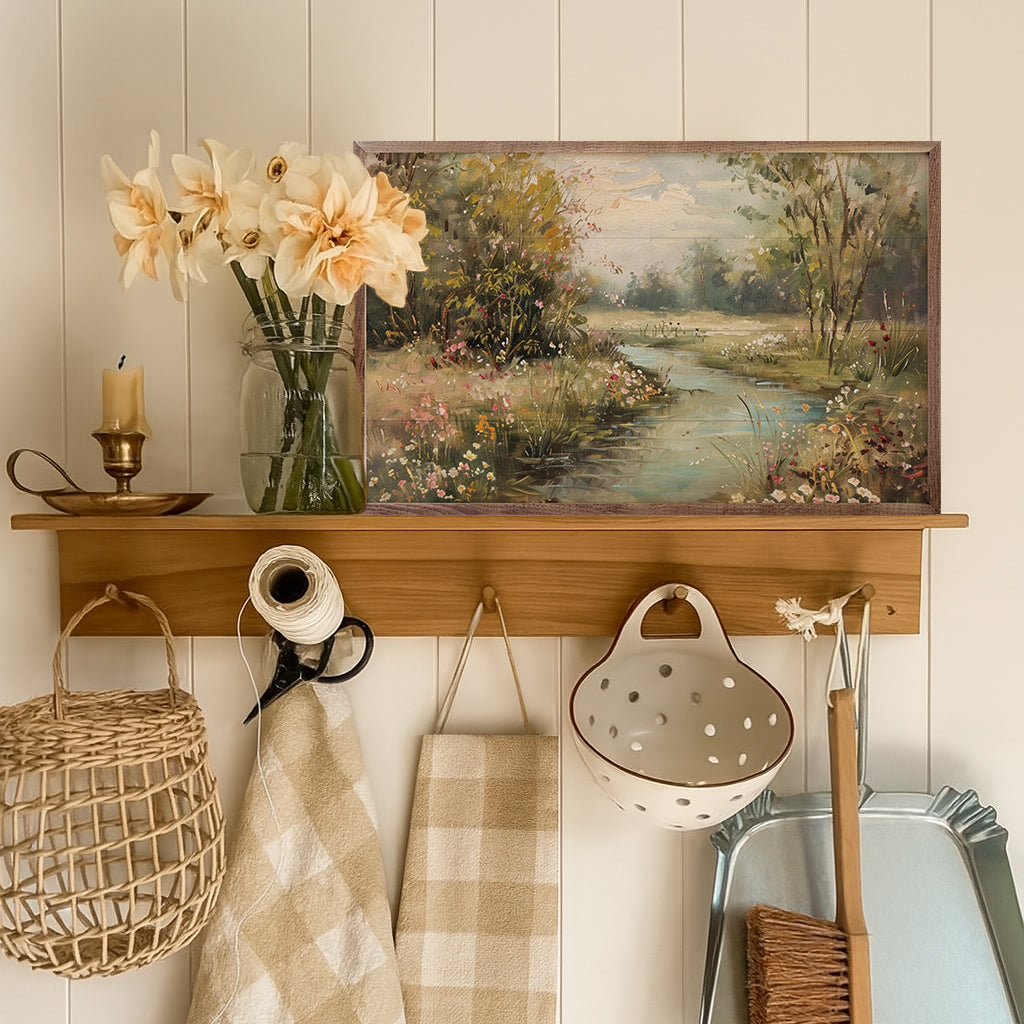 Spring Stream Wood Framed Print
