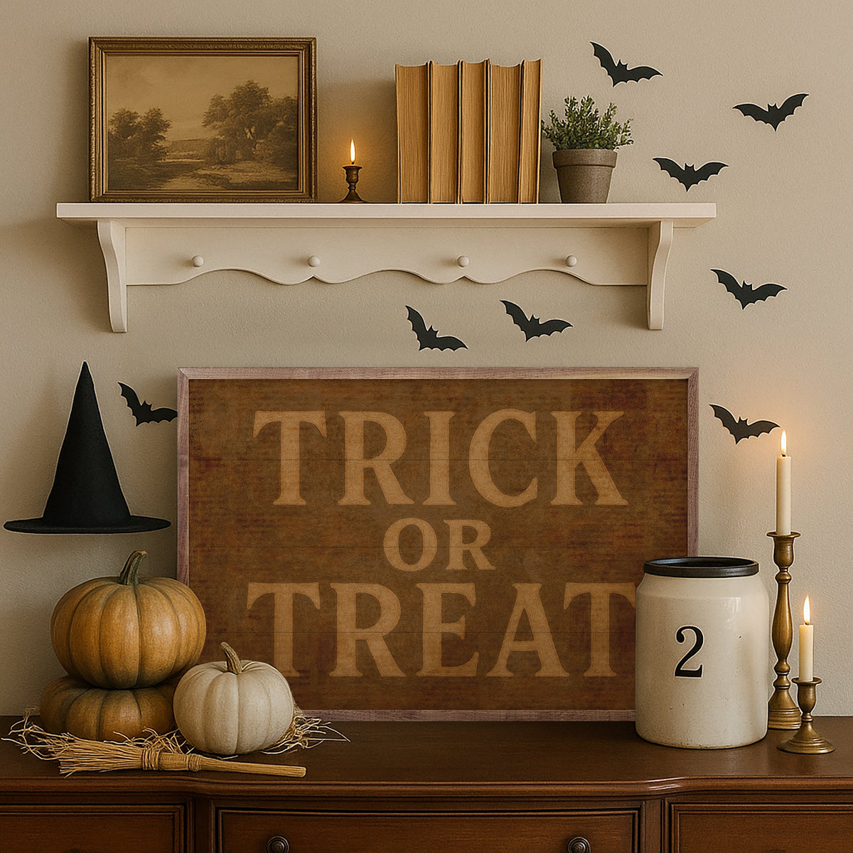Trick Or Treat Wood Framed Print