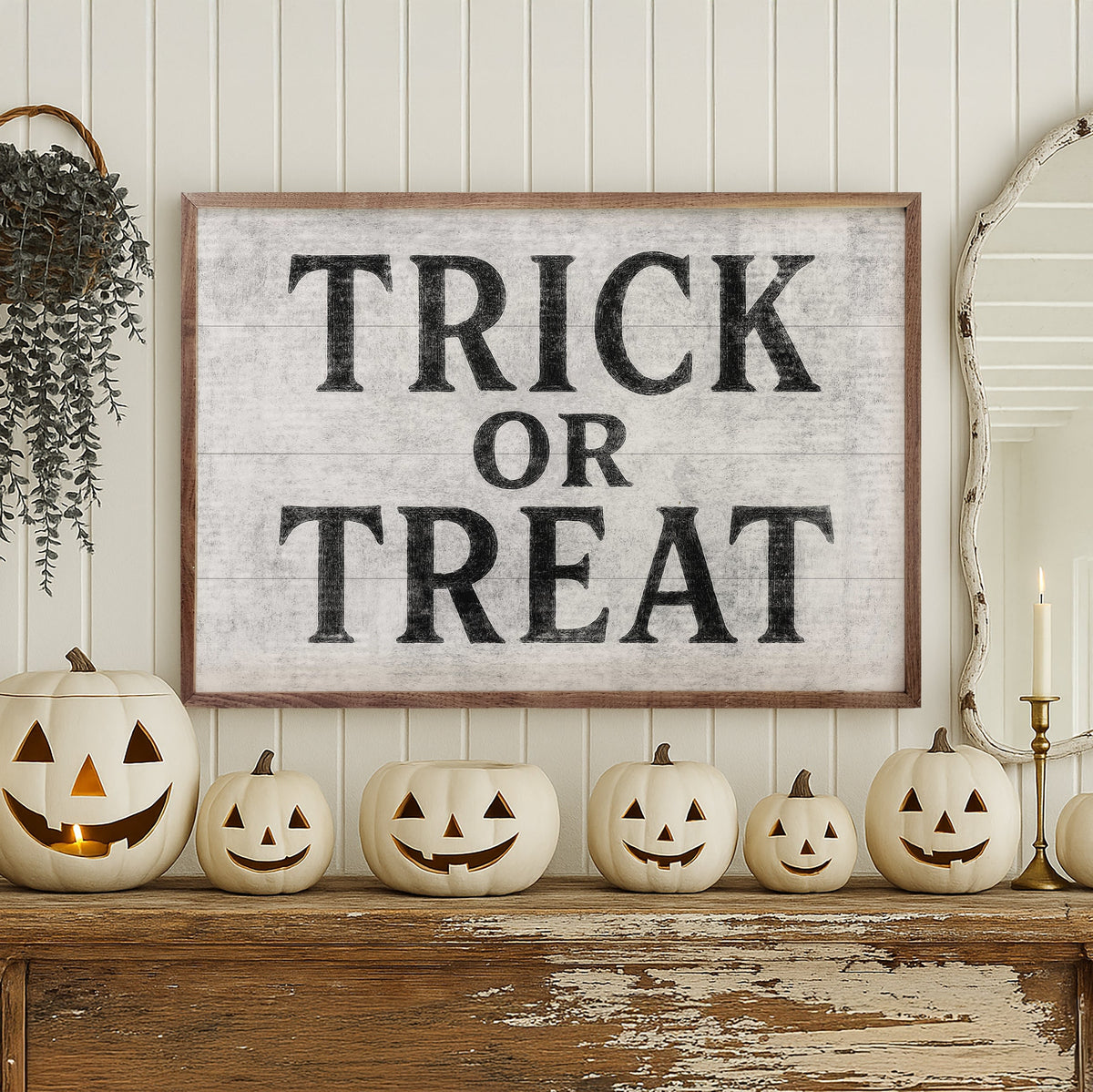 Trick Or Treat Wood Framed Print