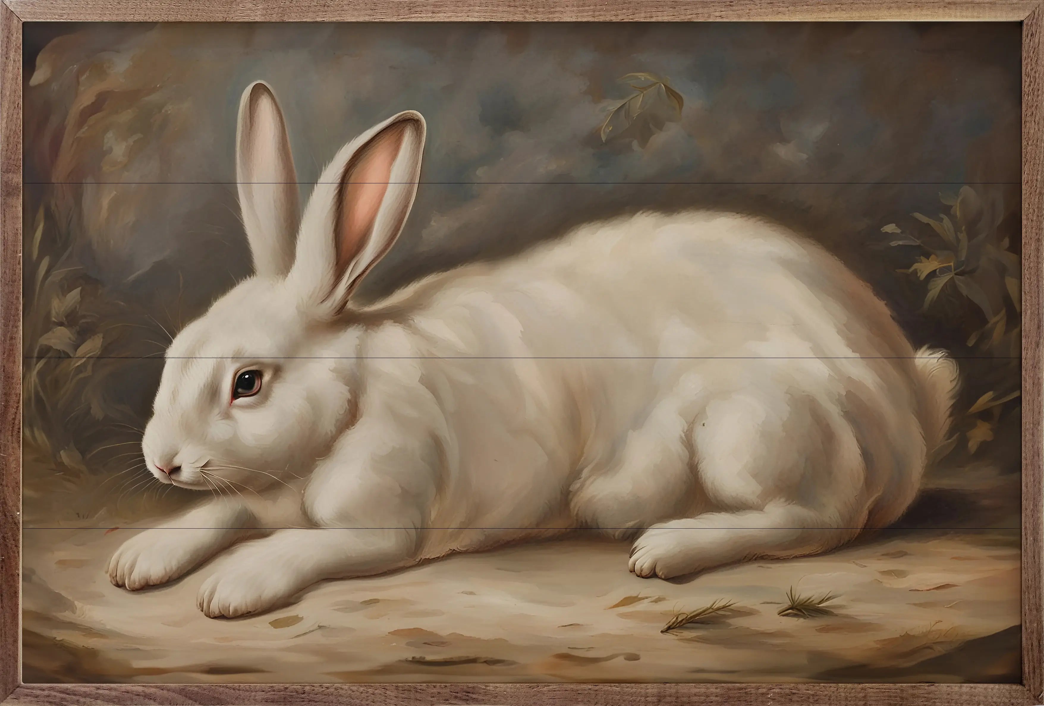 Vintage Rabbit Wood Framed Print