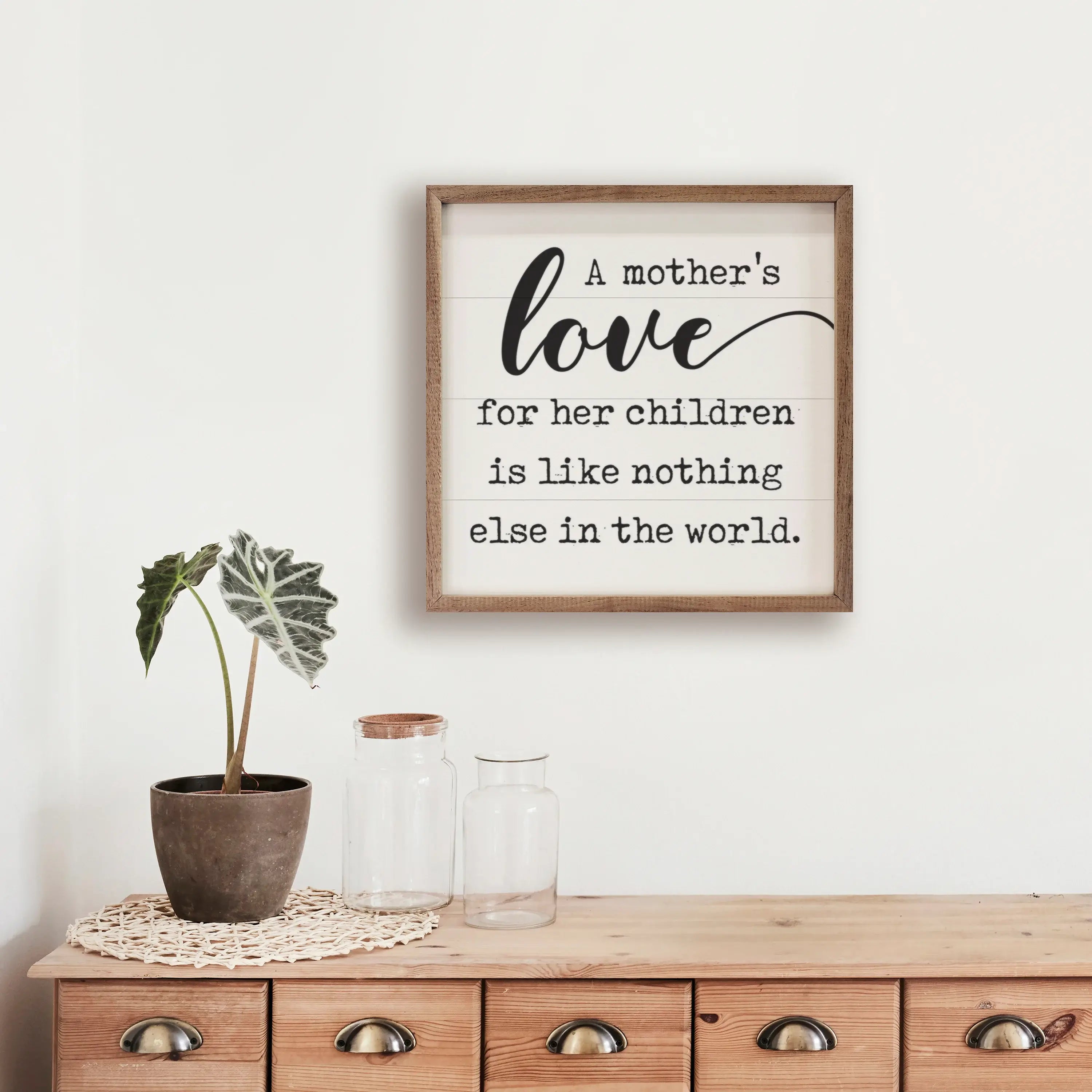 A Mother's Love For Her Children Wood Framed Print
