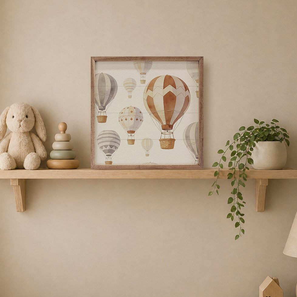 Air Balloons Wood Framed Print