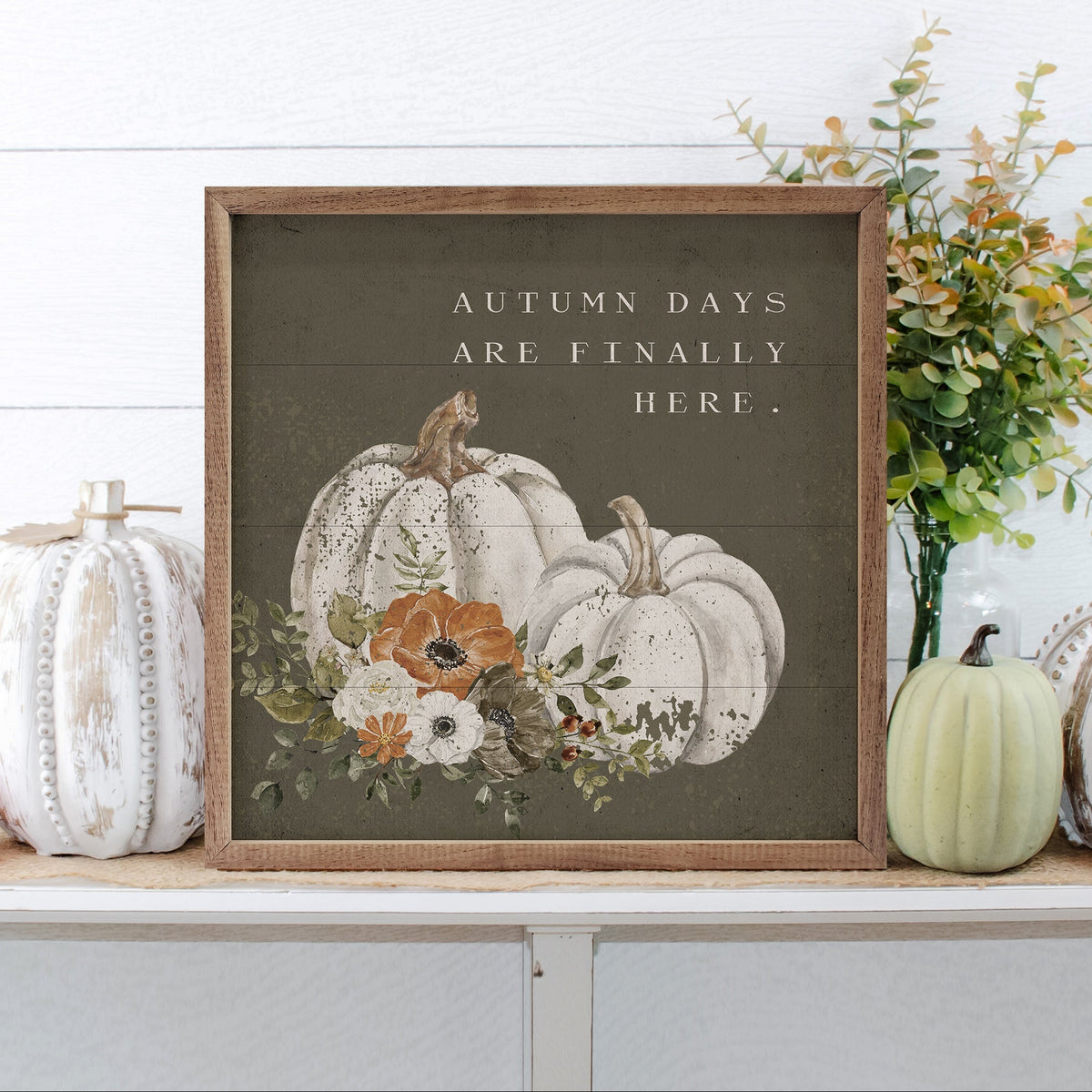 Autumn Days Are Here Wood Framed Print