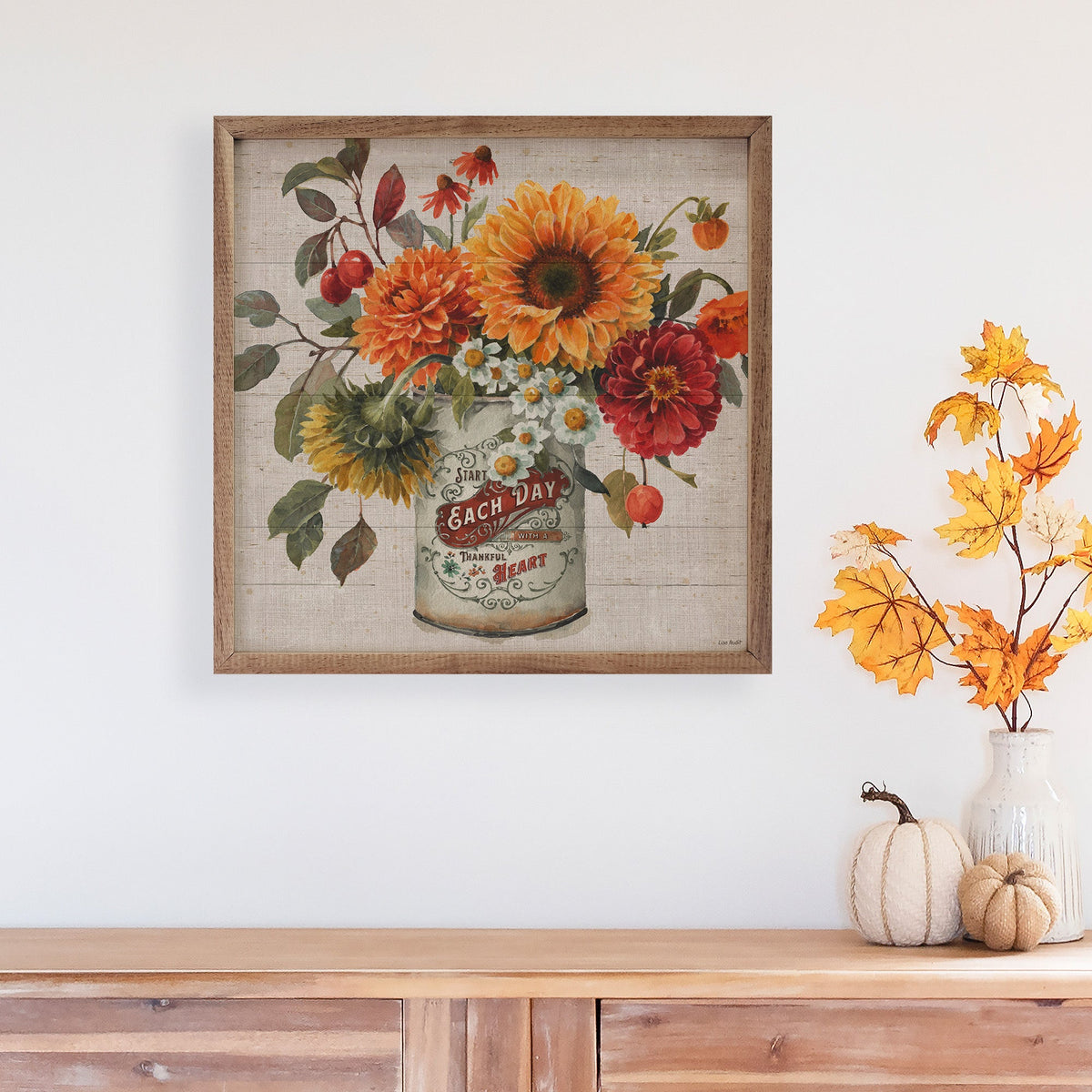 Autumn In Bloom Wood Framed Print