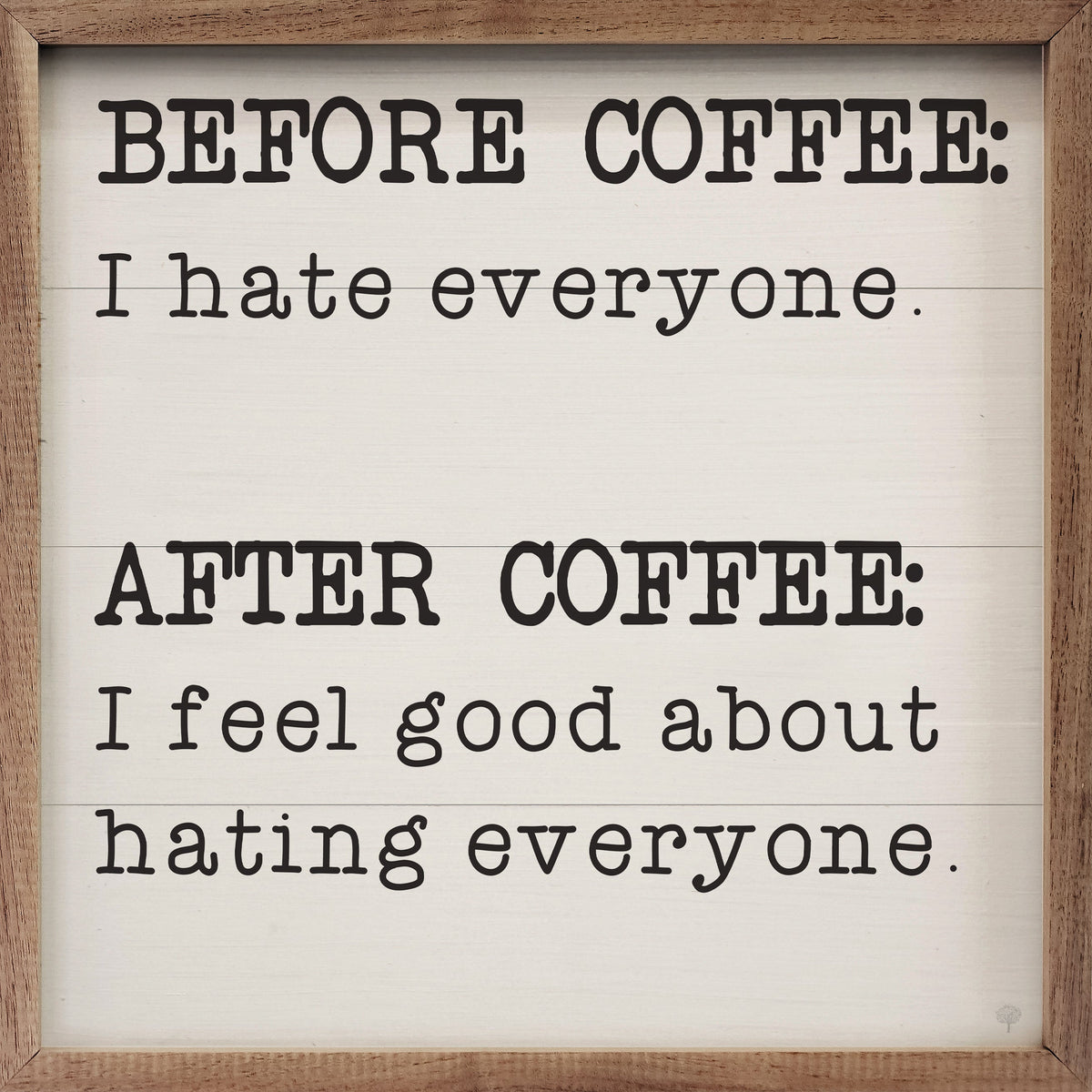 Before Coffee After Coffee Wood Framed Print